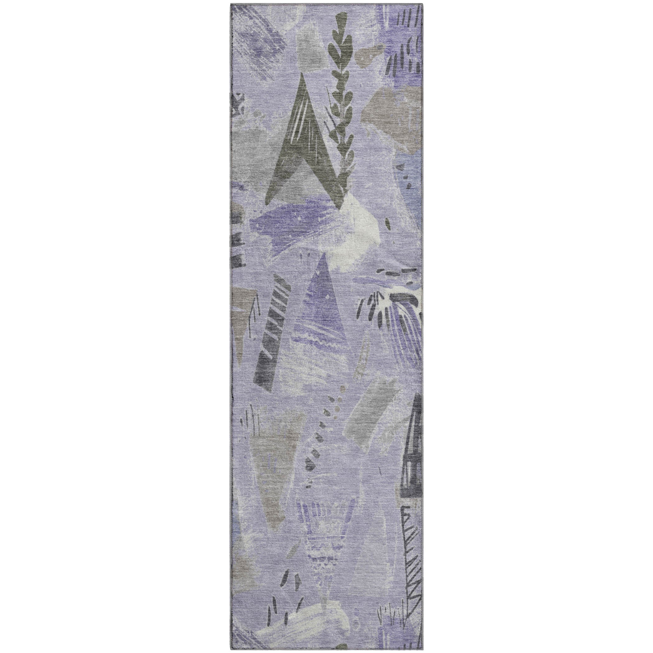 Cusco Machine Washable Transitional Lavender Purple Rug 2'3" x 7'6" #shape_Runner