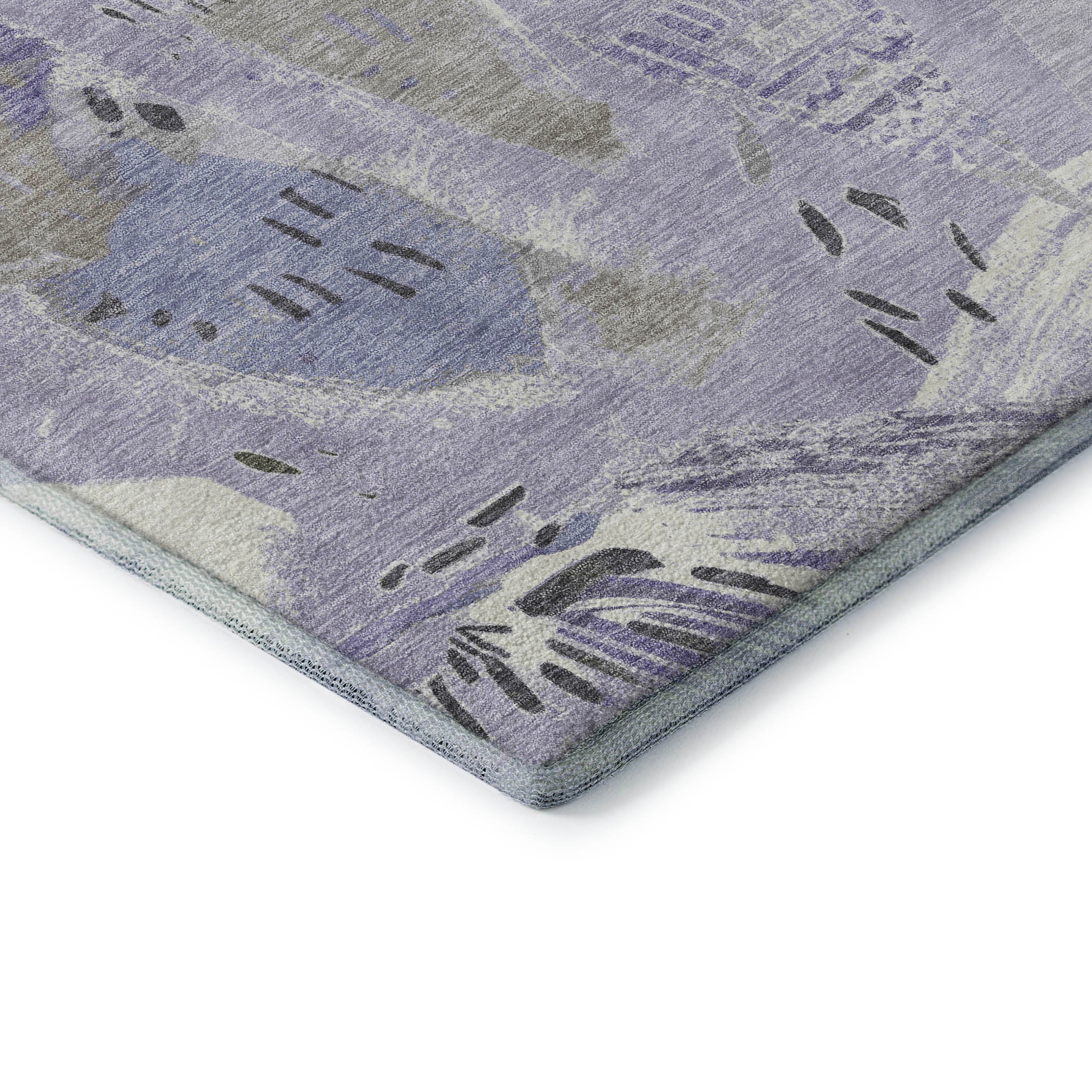 Cusco Machine Washable Transitional Lavender Purple Rug 1'8" x 2'6" #shape_Rectangle