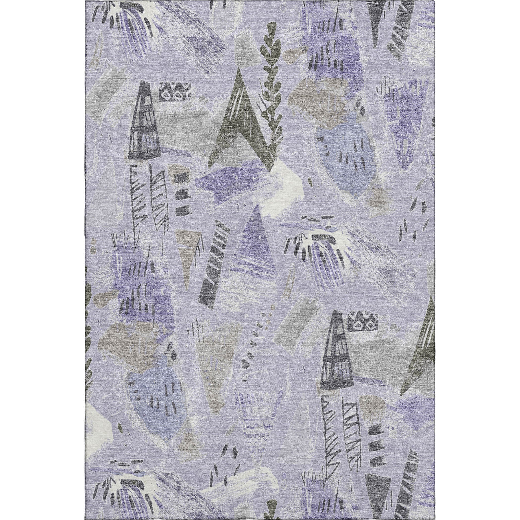 Cusco Machine Washable Transitional Lavender Purple Rug 2'6" x 3'10" #shape_Rectangle