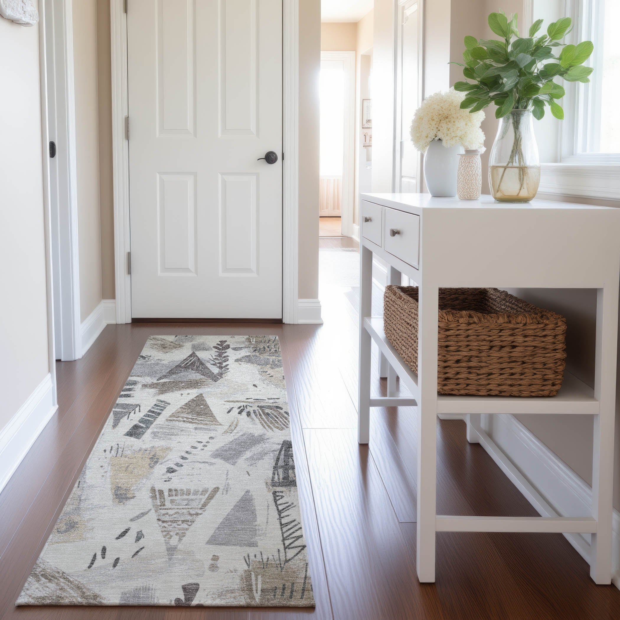 Cusco Machine Washable Transitional Linen Ivory Rug 2'3" x 7'6" #shape_Runner