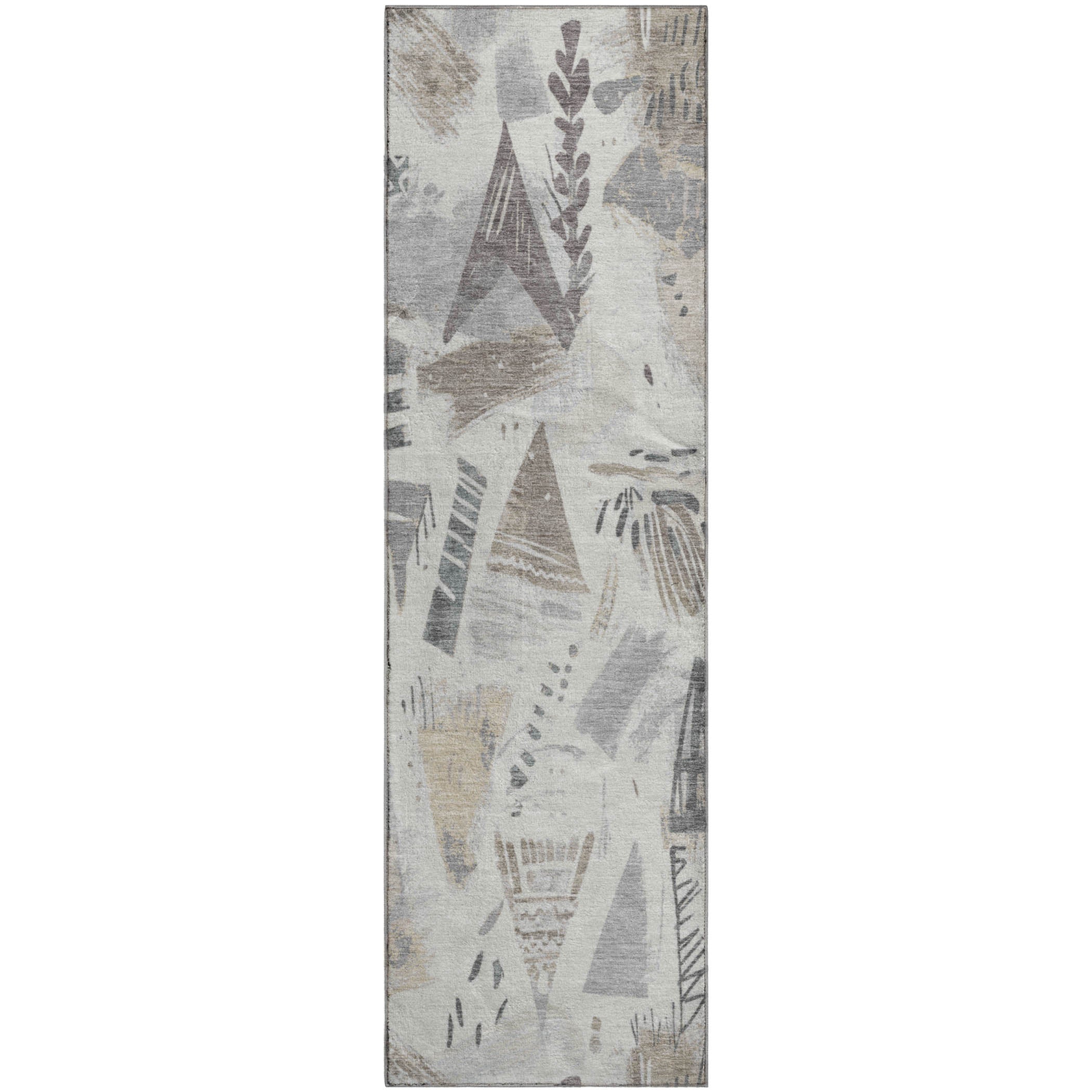 Cusco Machine Washable Transitional Linen Ivory Rug 2'3" x 7'6" #shape_Runner