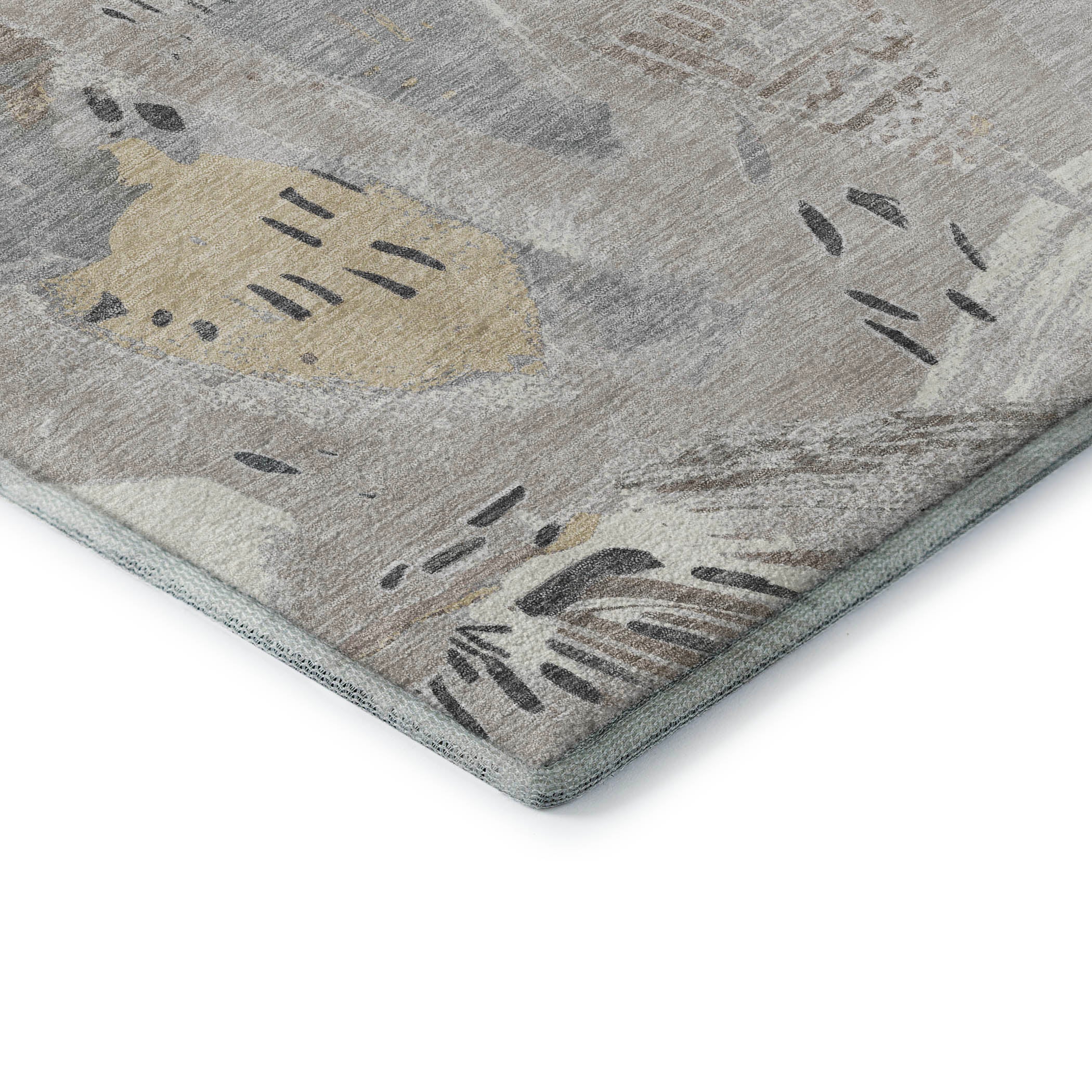 Cusco Machine Washable Transitional Taupe Brown Rug 1'8" x 2'6" #shape_Rectangle
