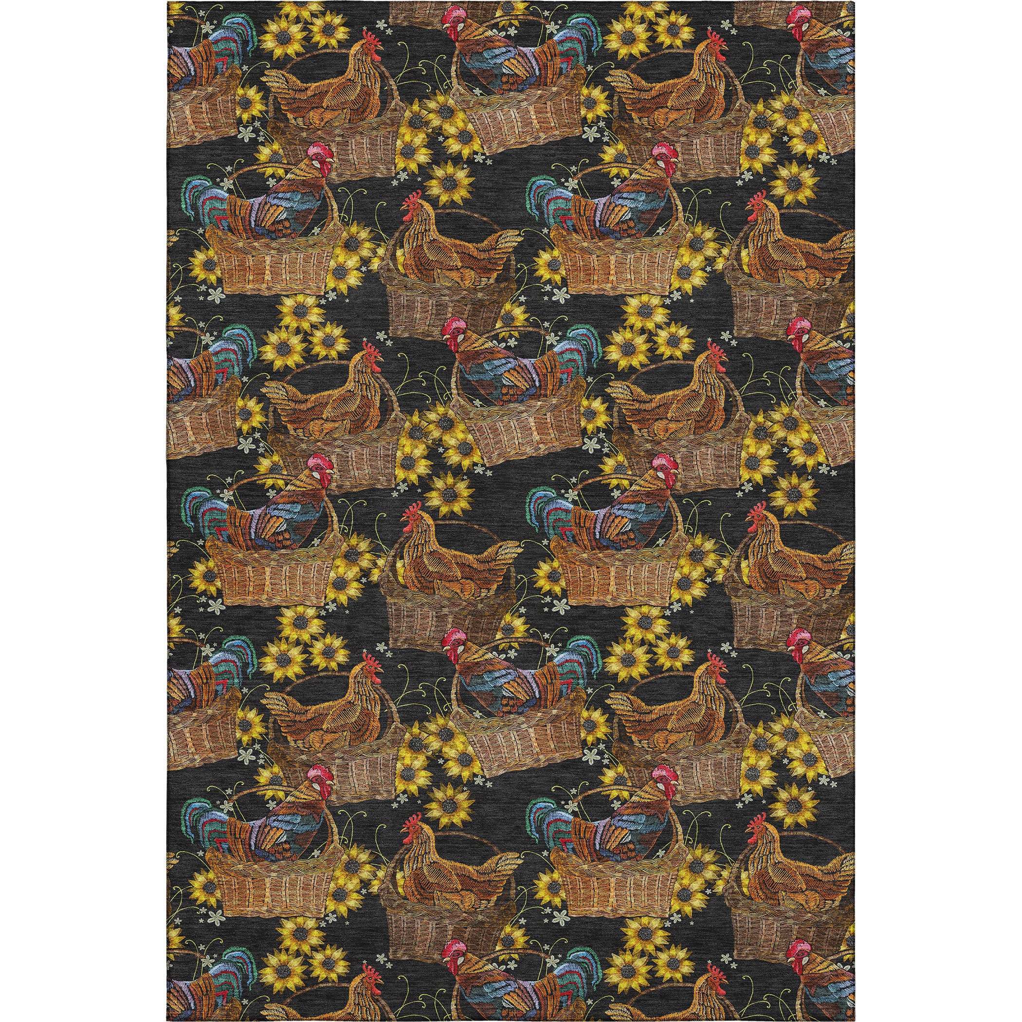 Bruges Machine Washable Kitchen Midnight Black Rug 2'6" x 3'10" #shape_Rectangle
