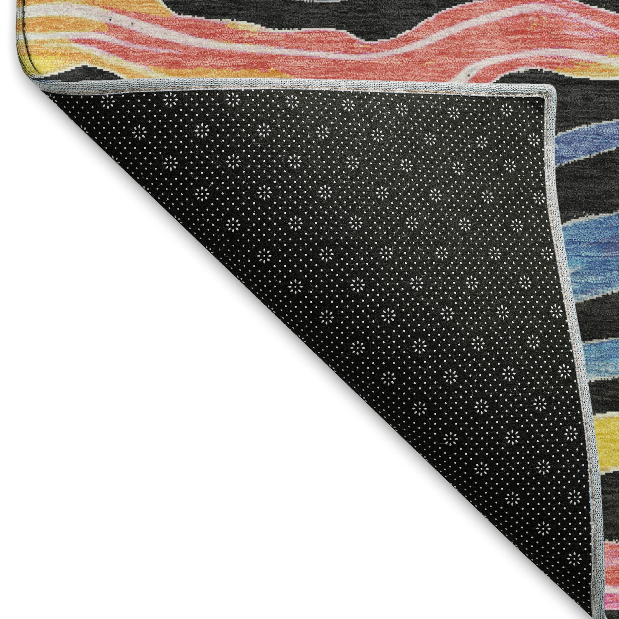 Nairobi Machine Washable Transitional Black Rug 1'8" x 2'6" #shape_Rectangle