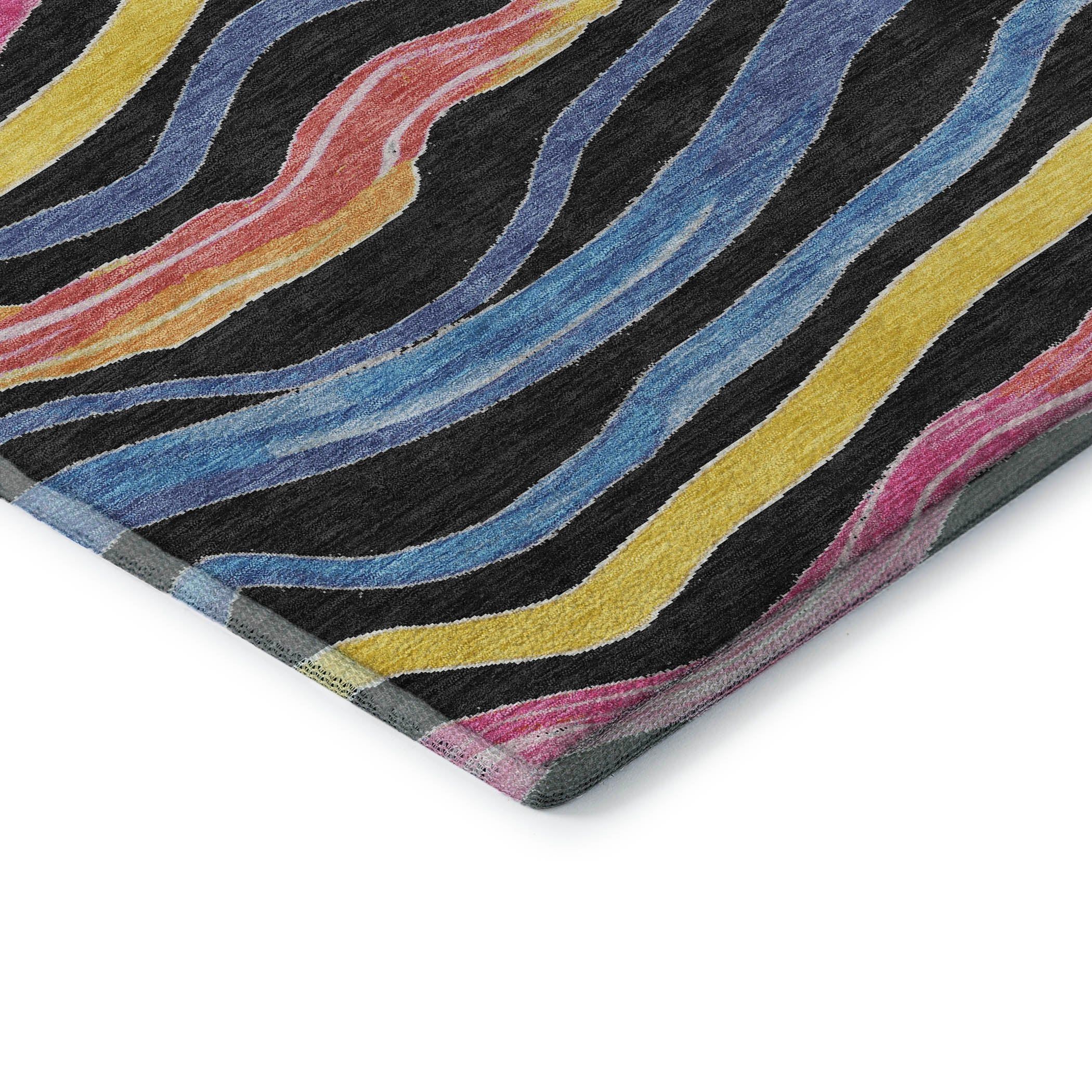 Nairobi Machine Washable Transitional Black Rug 1'8" x 2'6" #shape_Rectangle