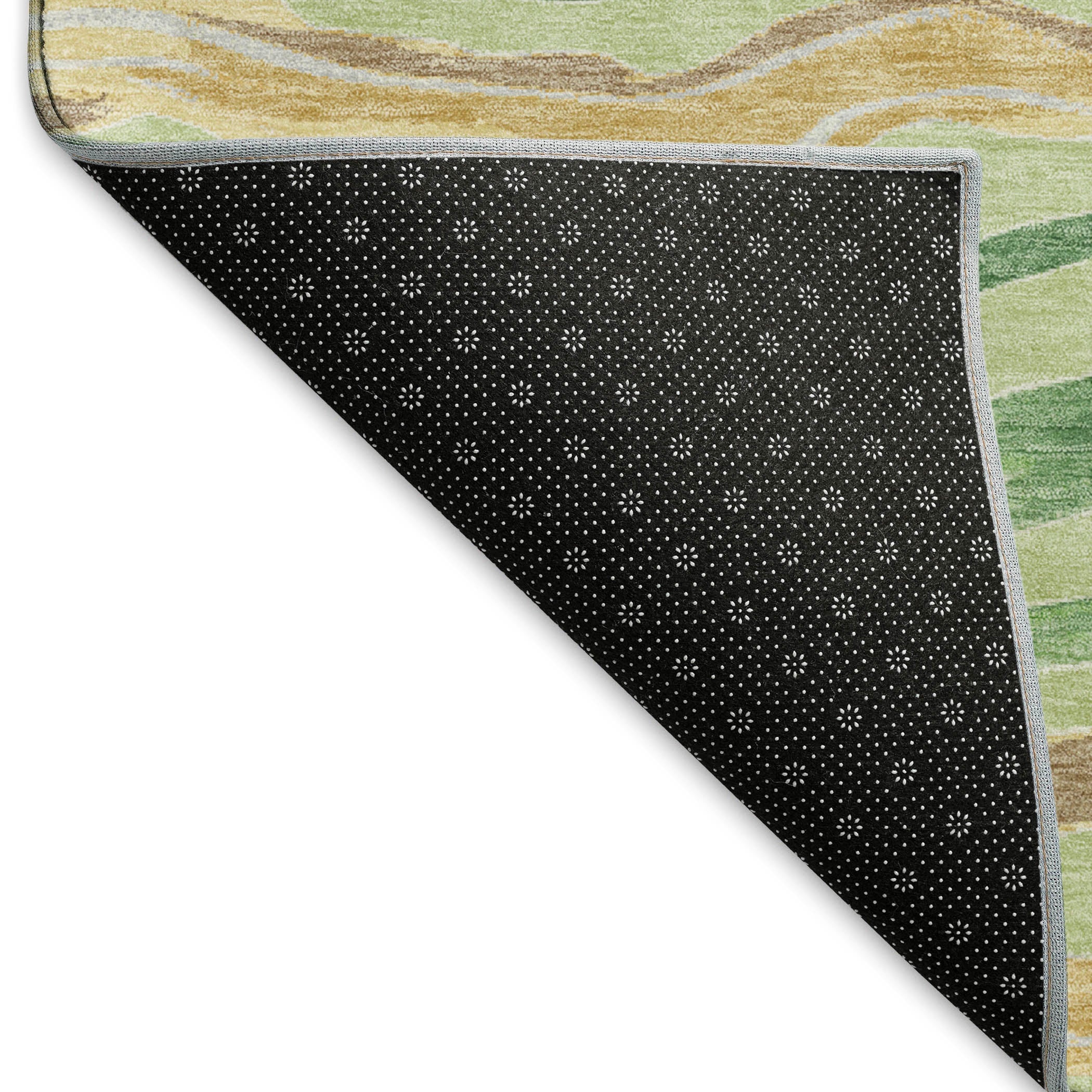 Nairobi Machine Washable Transitional Green Rug 1'8" x 2'6" #shape_Rectangle
