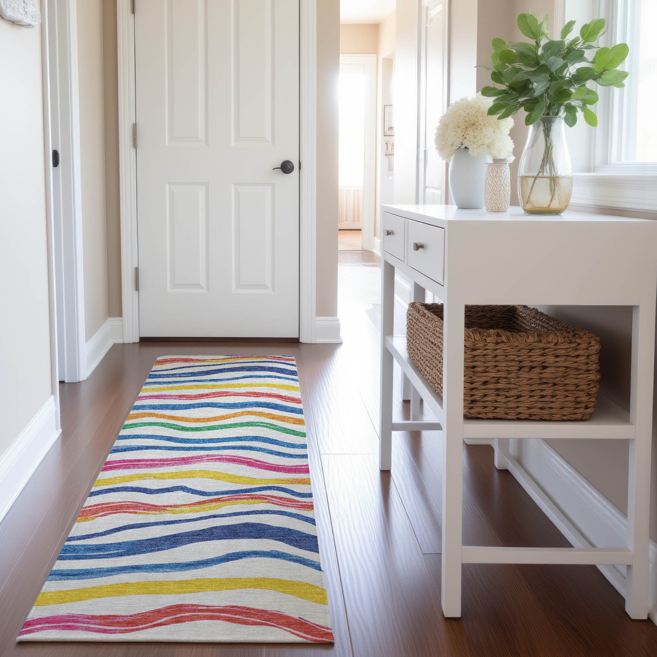 Nairobi Machine Washable Transitional Ivory Rug 2'3" x 7'6" #shape_Runner