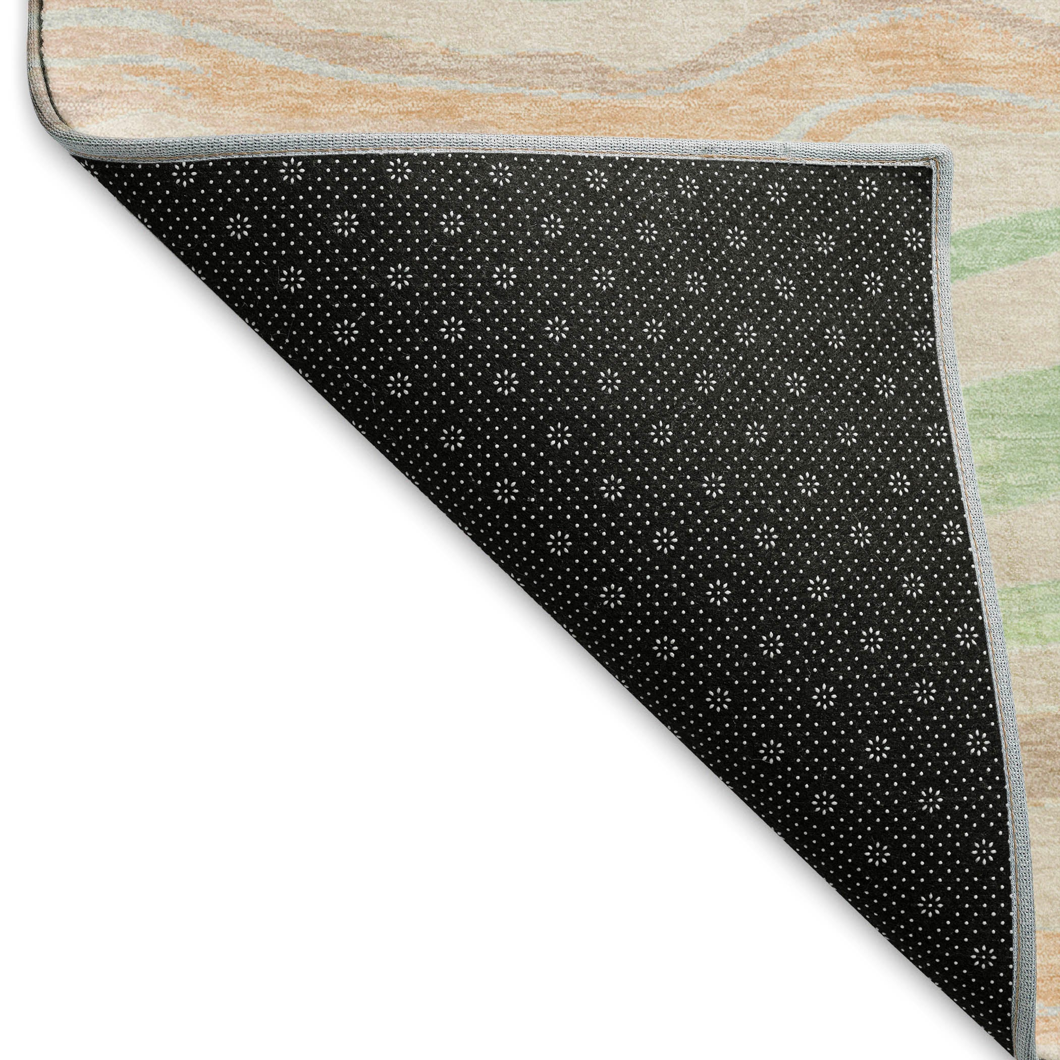 Nairobi Machine Washable Transitional Peach Orange Rug 1'8" x 2'6" #shape_Rectangle