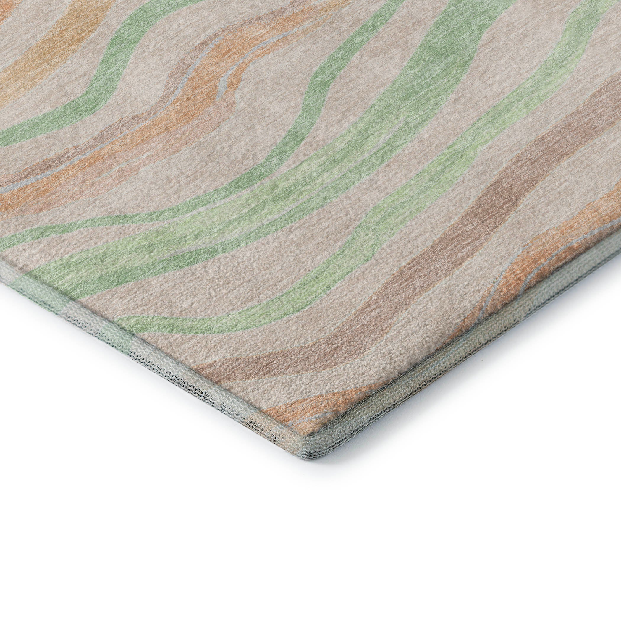 Nairobi Machine Washable Transitional Peach Orange Rug 1'8" x 2'6" #shape_Rectangle