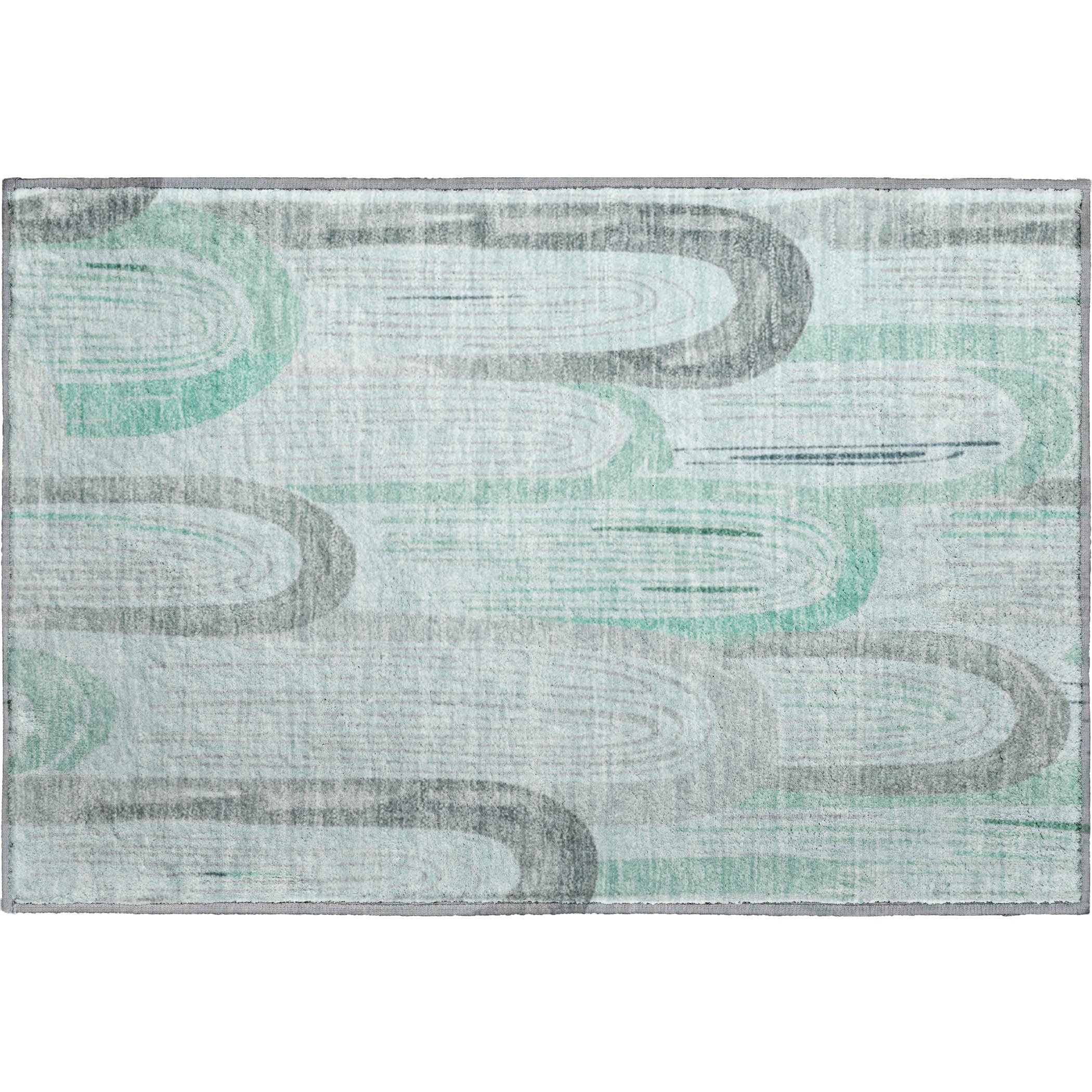 Ghent Machine Washable Transitional Seafoam Blue Rug 1'8" x 2'6" #shape_Rectangle