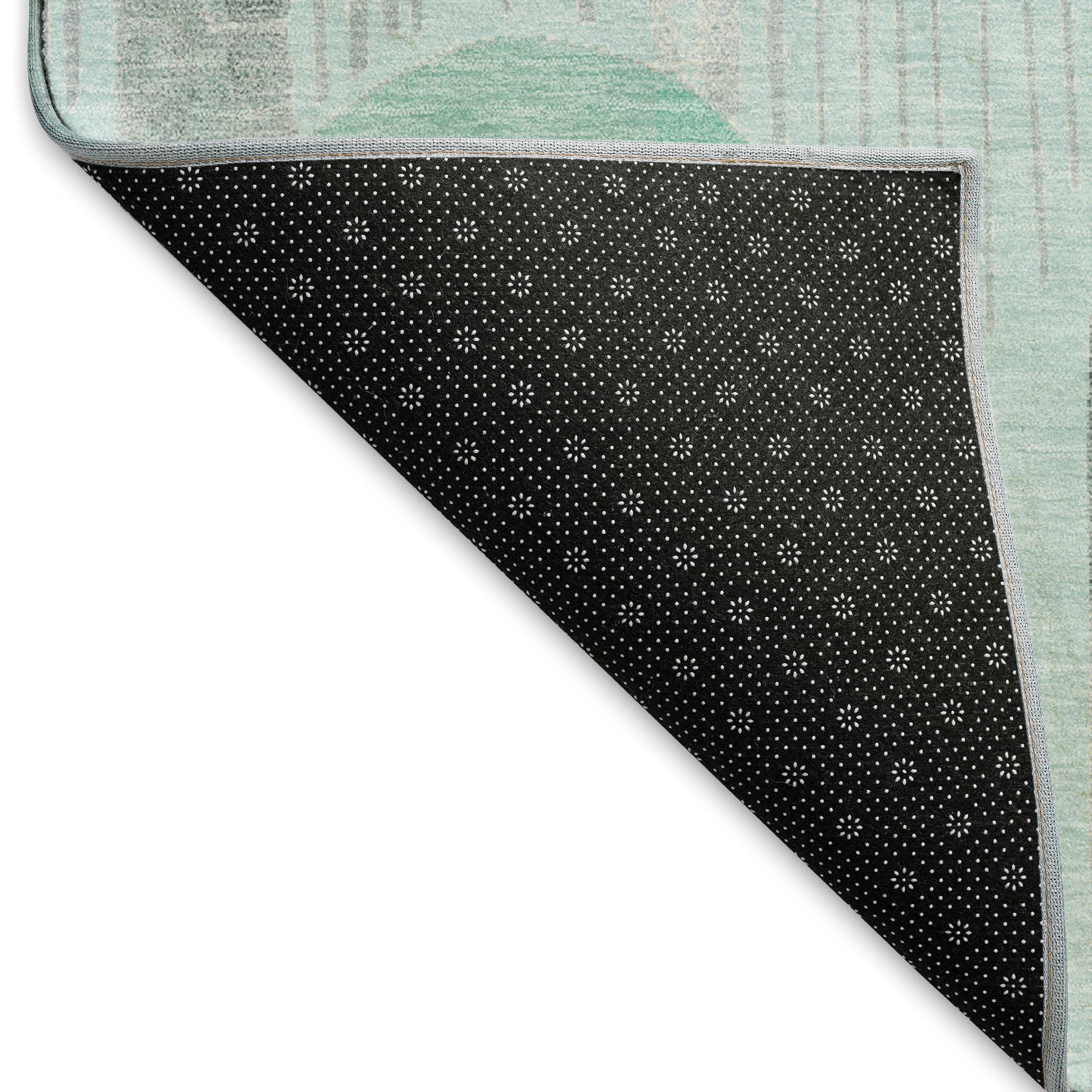 Ghent Machine Washable Transitional Seafoam Blue Rug 1'8" x 2'6" #shape_Rectangle