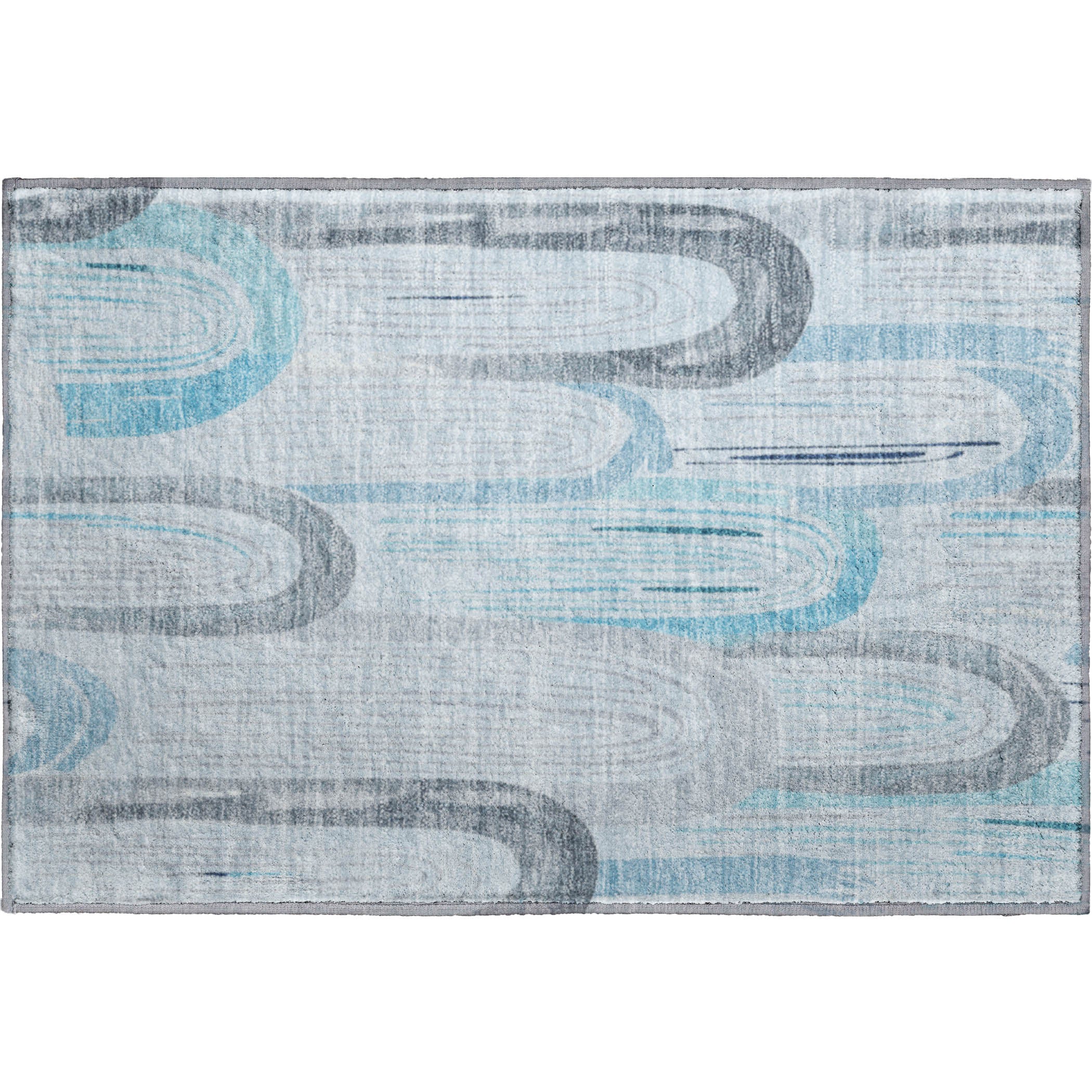 Ghent Machine Washable Transitional Sky Blue Rug 1'8" x 2'6" #shape_Rectangle