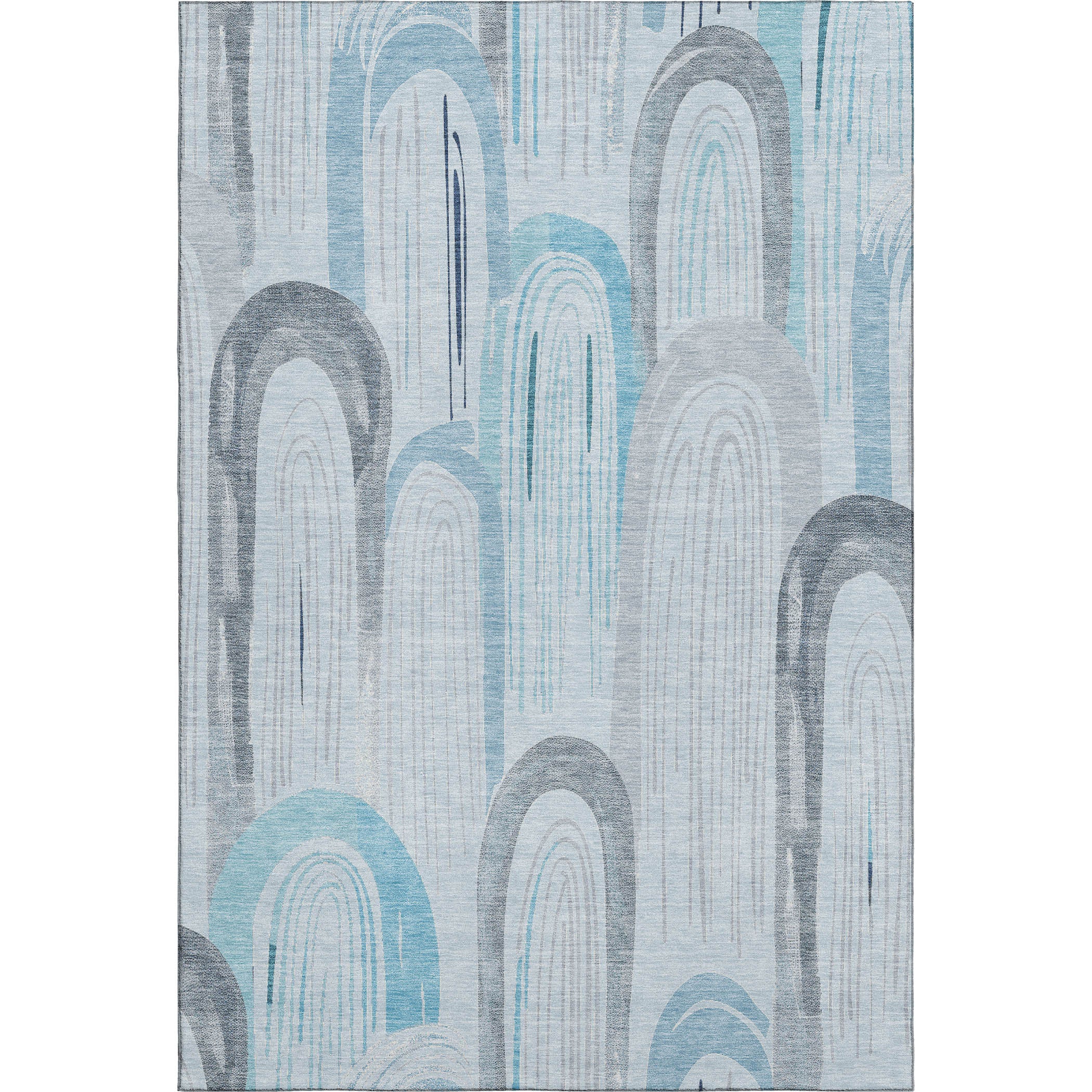 Ghent Machine Washable Transitional Sky Blue Rug 2'6" x 3'10" #shape_Rectangle