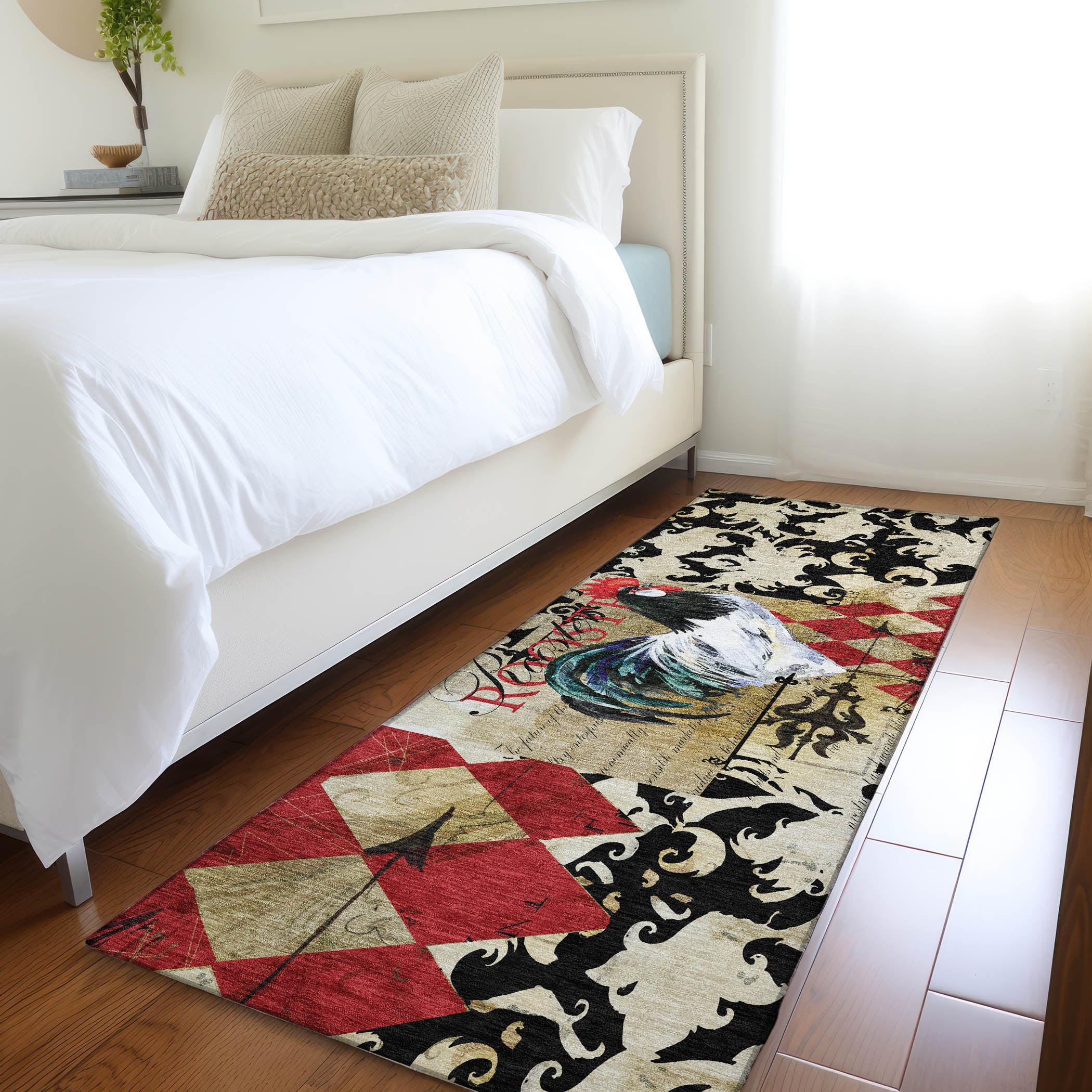 Split Machine Washable Kitchen Midnight Brown Rug 2'3" x 7'6" #shape_Runner