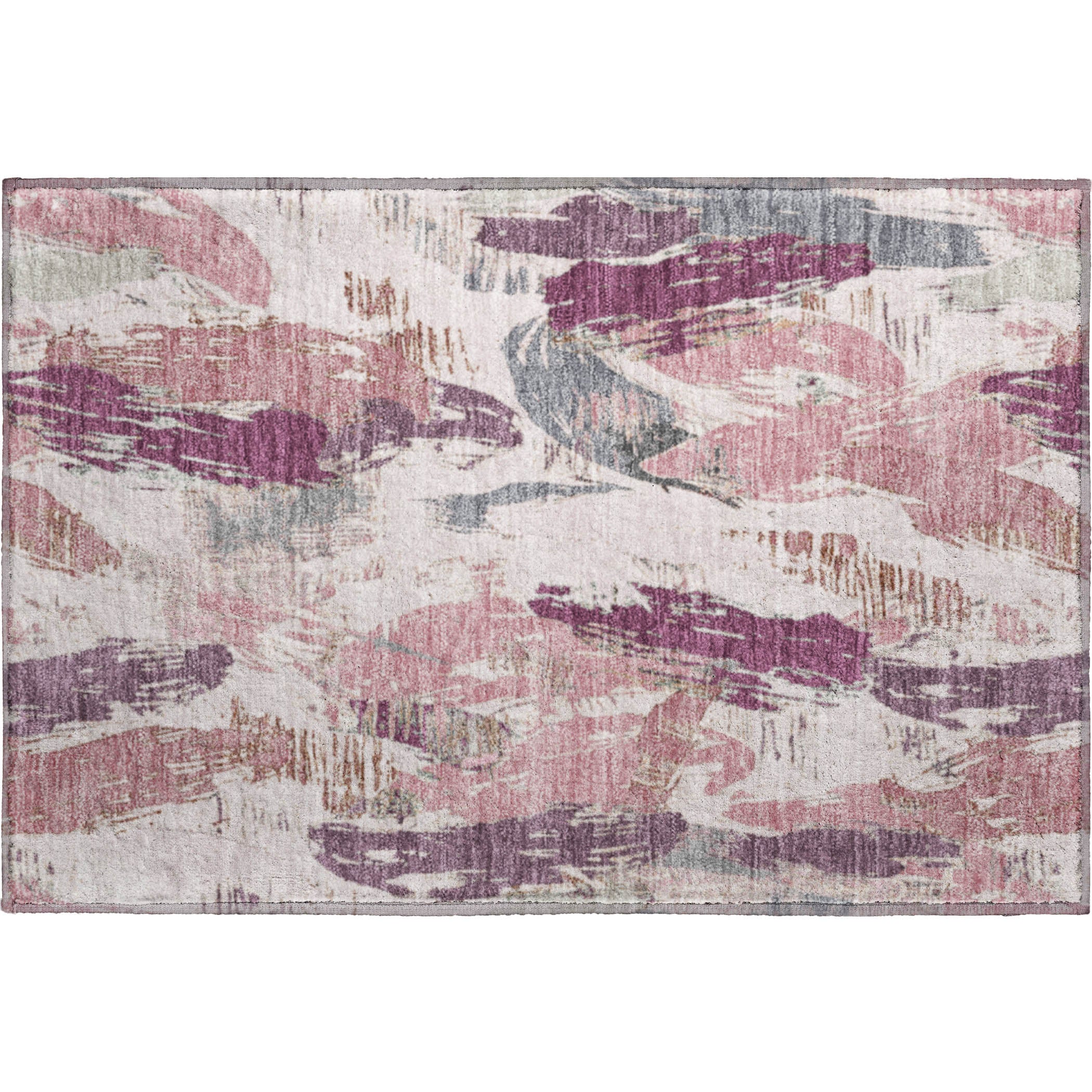 Cairo Machine Washable Transitional Blush Pink Rug 1'8" x 2'6" #shape_Rectangle