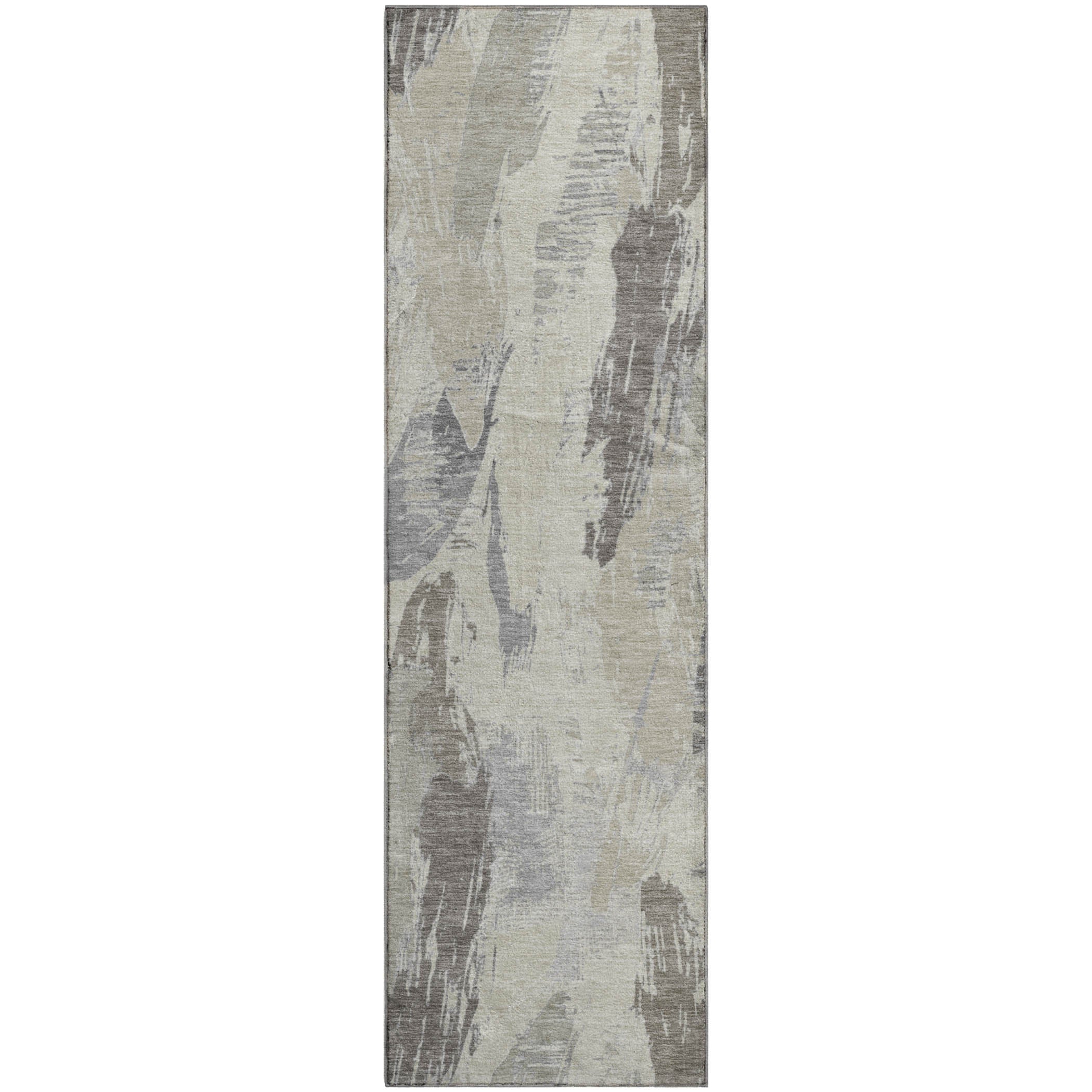Cairo Machine Washable Transitional Taupe Brown Rug 2'3" x 7'6" #shape_Runner