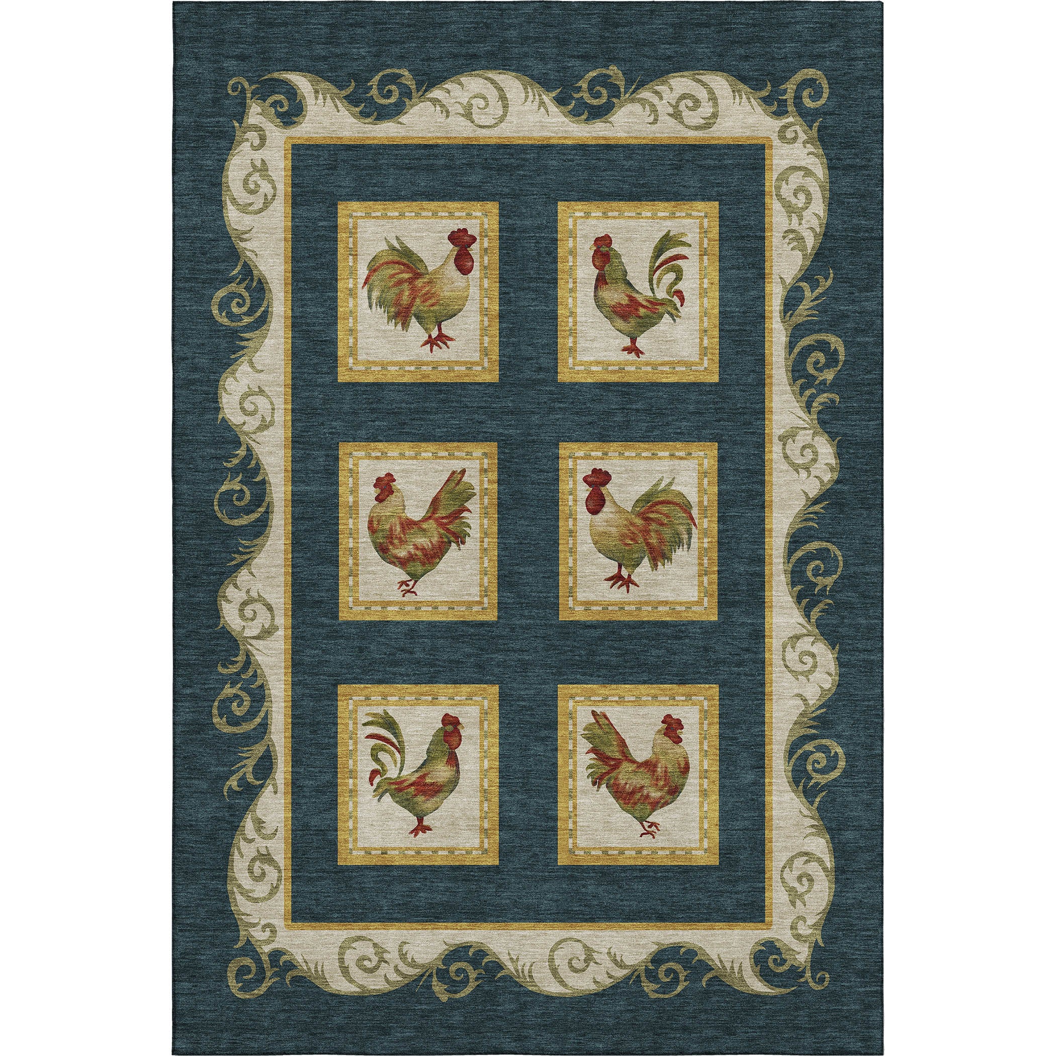 Lucerne Machine Washable Kitchen Midnight Black Rug 2'6" x 3'10" #shape_Rectangle