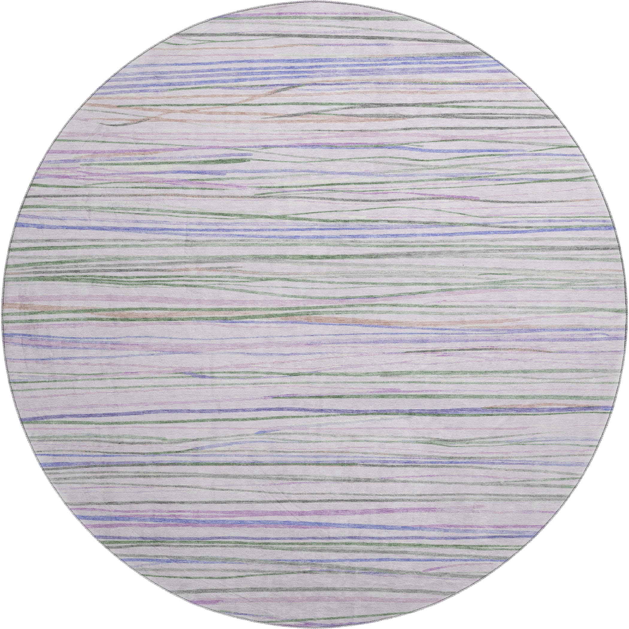 Havana Machine Washable Transitional Lavender Purple Rug 8' x 8' #shape_Round