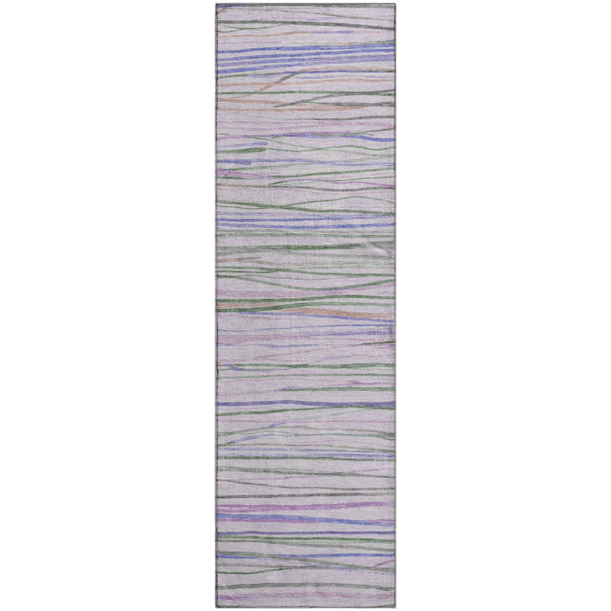 Havana Machine Washable Transitional Lavender Purple Rug 2'3" x 7'6" #shape_Runner