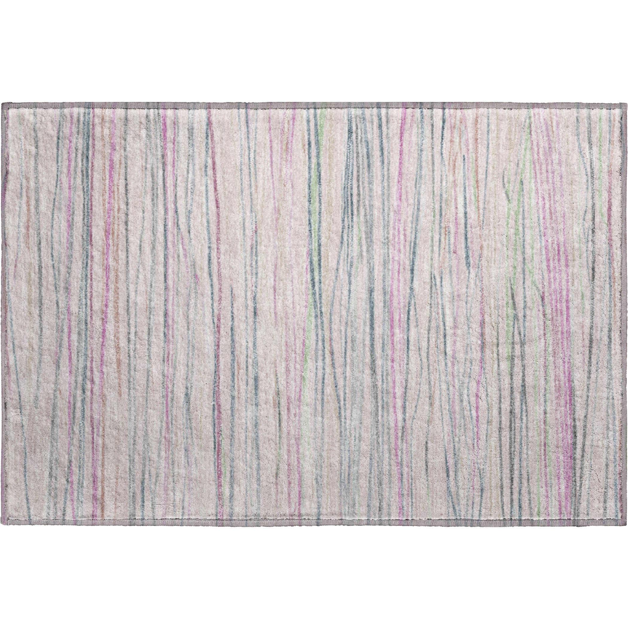 Havana Machine Washable Transitional Pink Rug 1'8" x 2'6" #shape_Rectangle