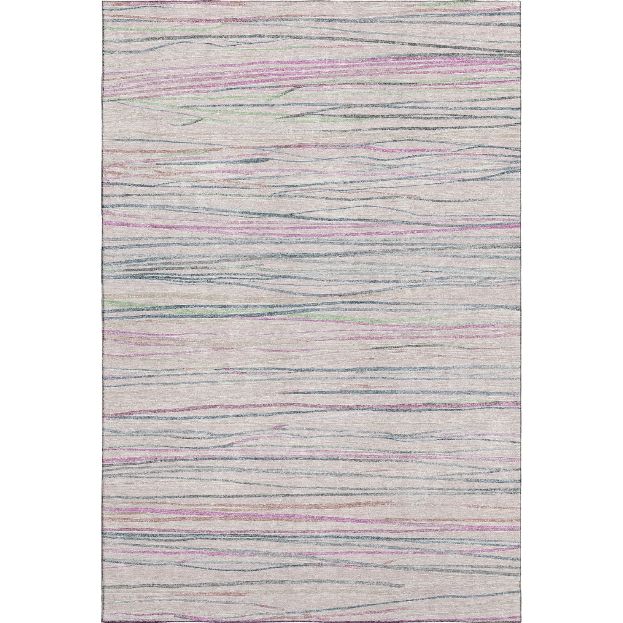 Havana Machine Washable Transitional Pink Rug 2'6" x 3'10" #shape_Rectangle
