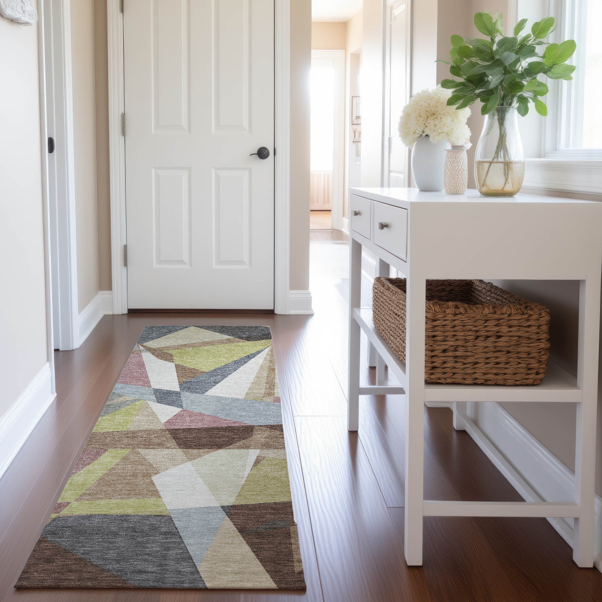 Cairo Machine Washable Transitional Khaki Brown Rug 2'3" x 7'6" #shape_Runner