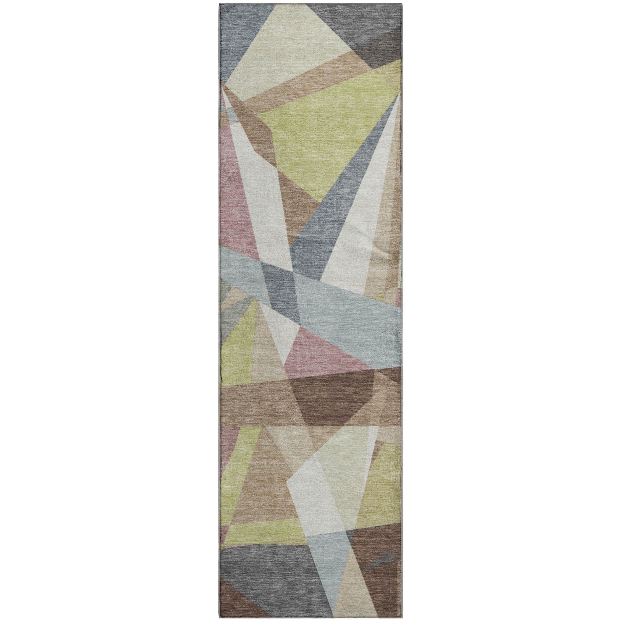 Cairo Machine Washable Transitional Khaki Brown Rug 2'3" x 7'6" #shape_Runner