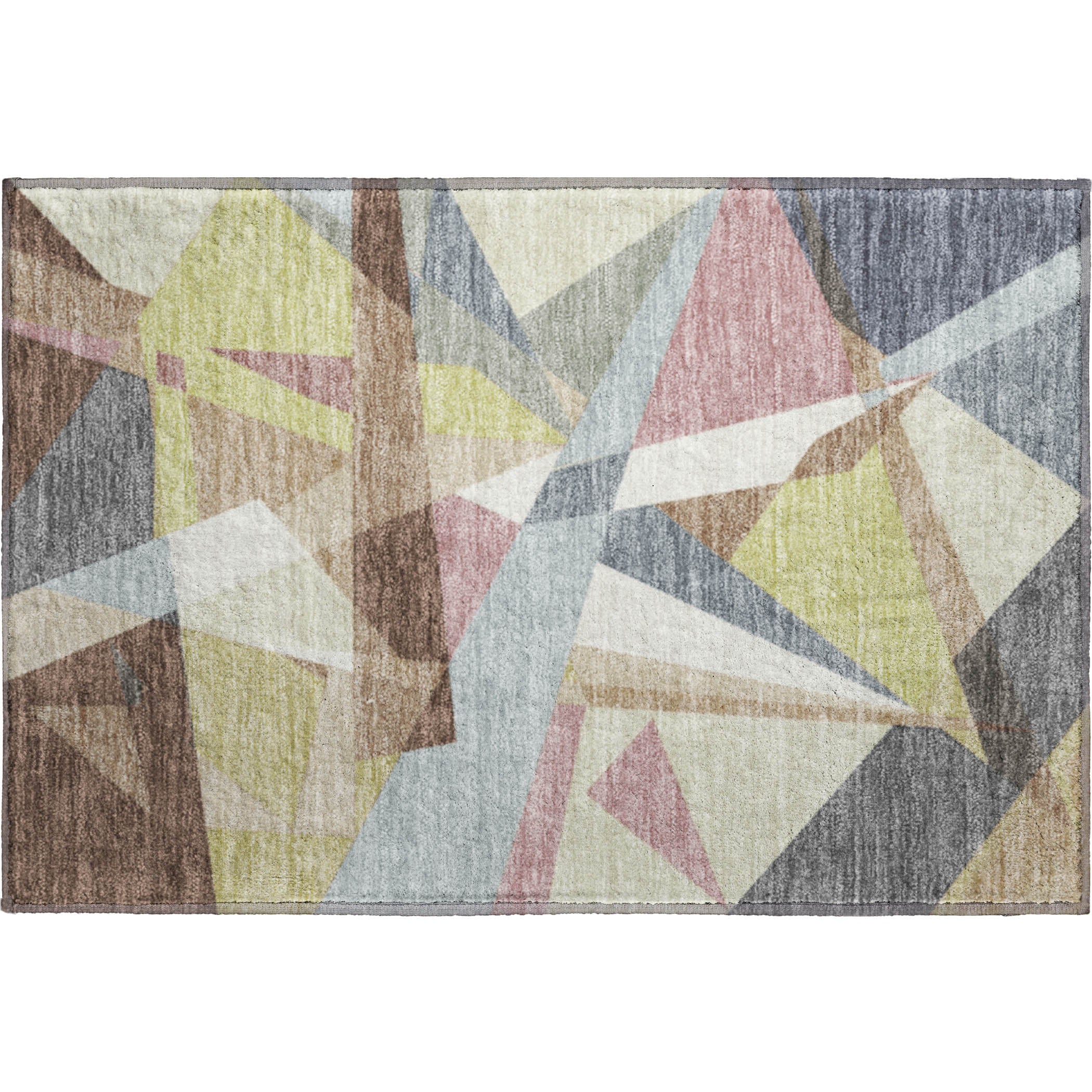 Cairo Machine Washable Transitional Khaki Brown Rug 1'8" x 2'6" #shape_Rectangle