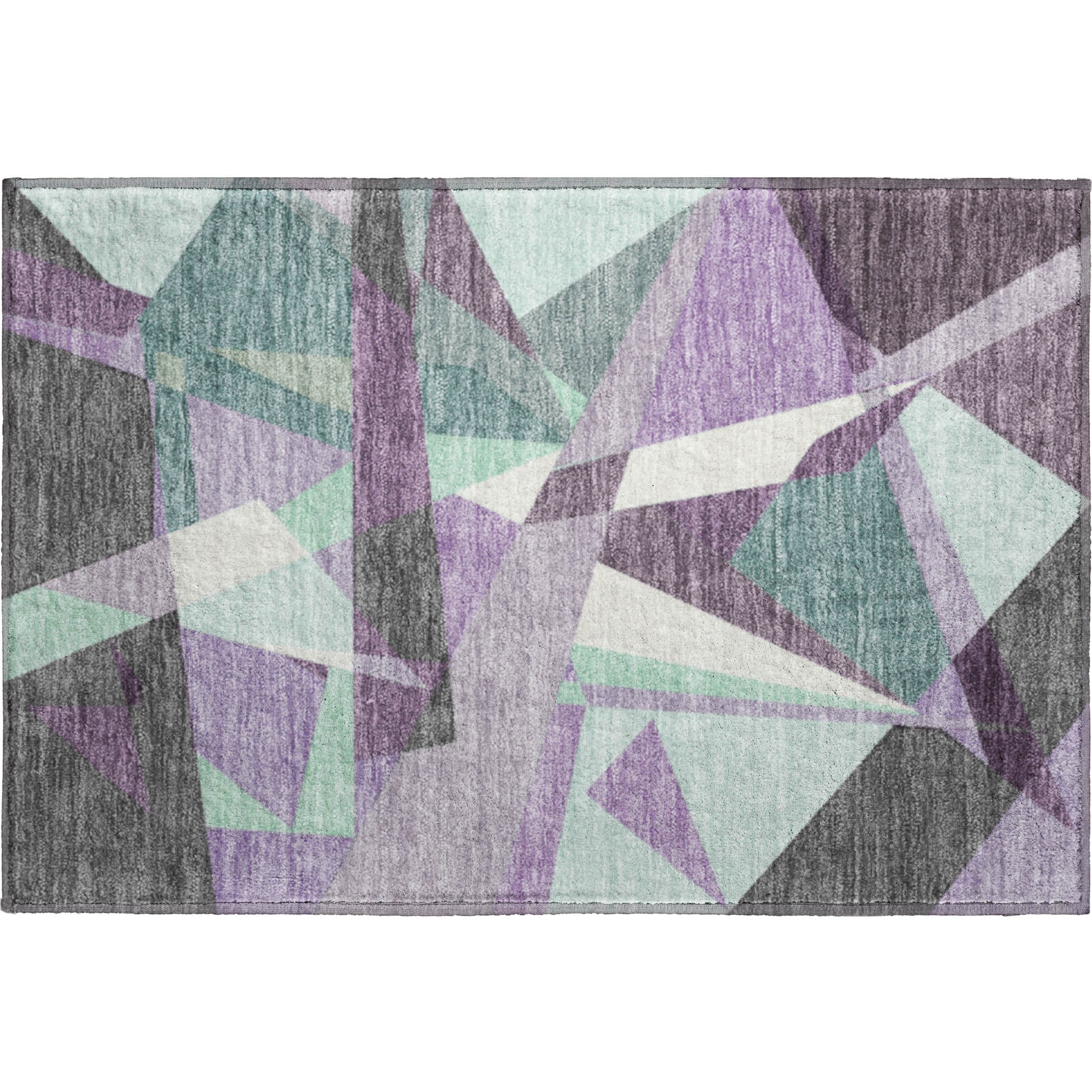 Cairo Machine Washable Transitional Purple Rug 1'8" x 2'6" #shape_Rectangle