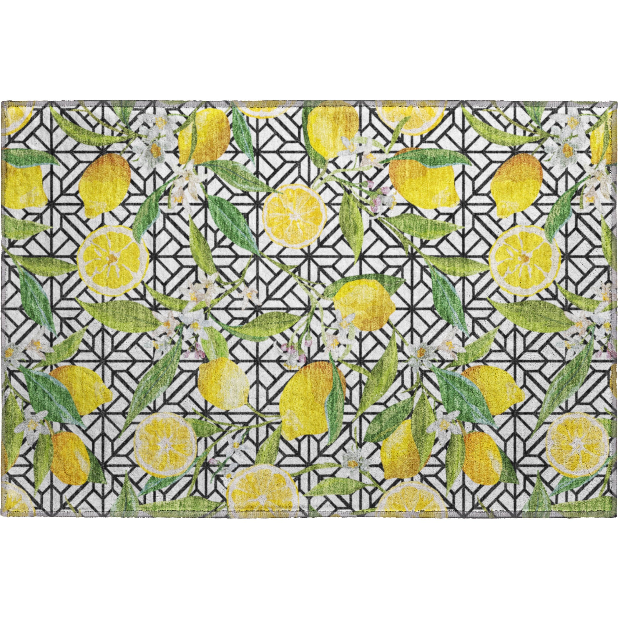 Reykjavik Machine Washable Kitchen Yellow Ivory Rug 1'8" x 2'6" #shape_Rectangle