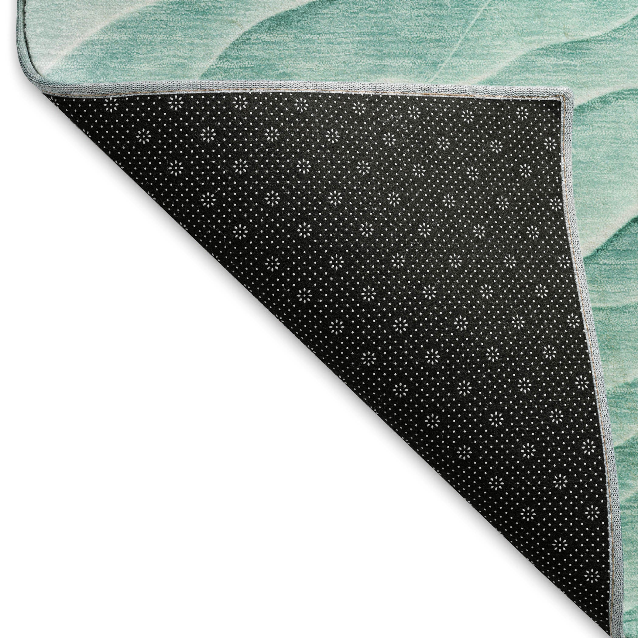 Seville Machine Washable Transitional Aqua Teal Rug 1'8" x 2'6" #shape_Rectangle