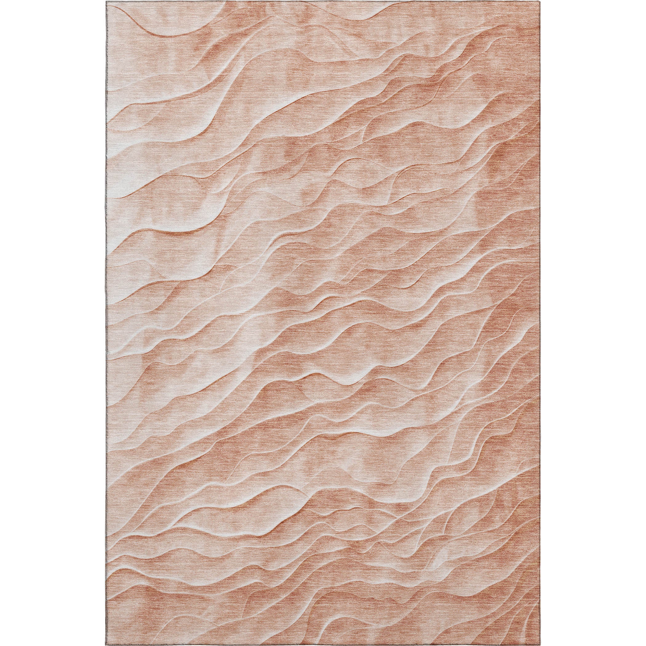 Seville Machine Washable Transitional Coral Orange Rug 2'6" x 3'10" #shape_Rectangle