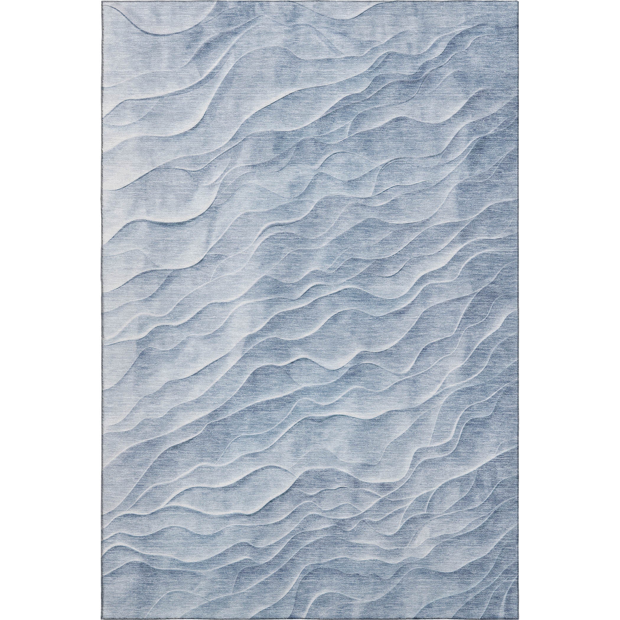 Seville Machine Washable Transitional Denim Blue Rug 2'6" x 3'10" #shape_Rectangle