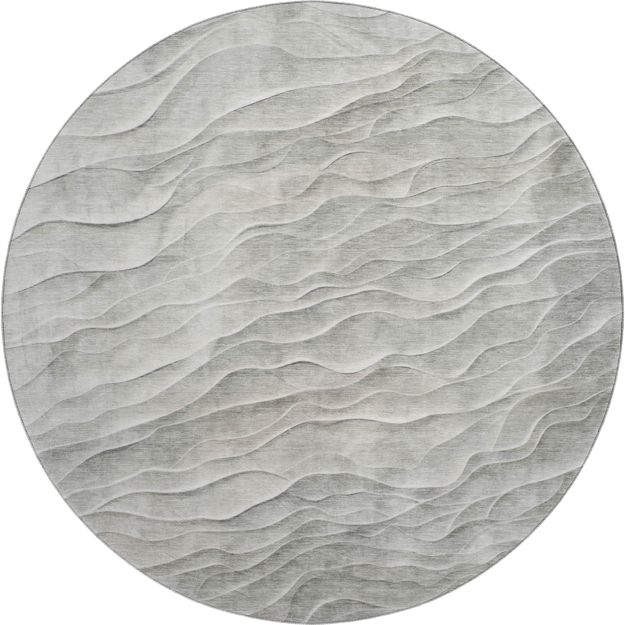 Seville Machine Washable Transitional Taupe Brown Rug 8' x 8' #shape_Round