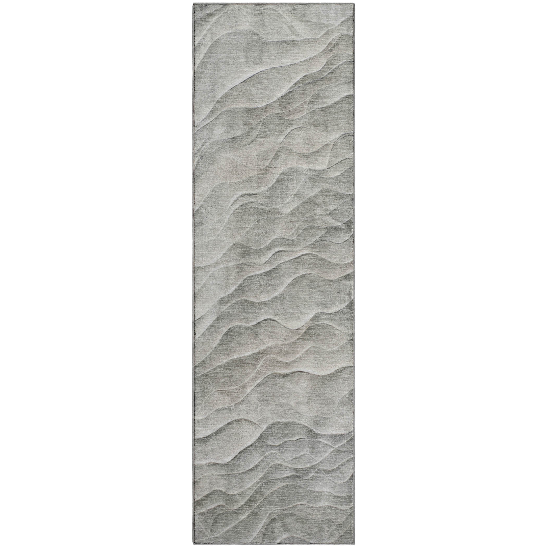 Seville Machine Washable Transitional Taupe Brown Rug 2'3" x 7'6" #shape_Runner