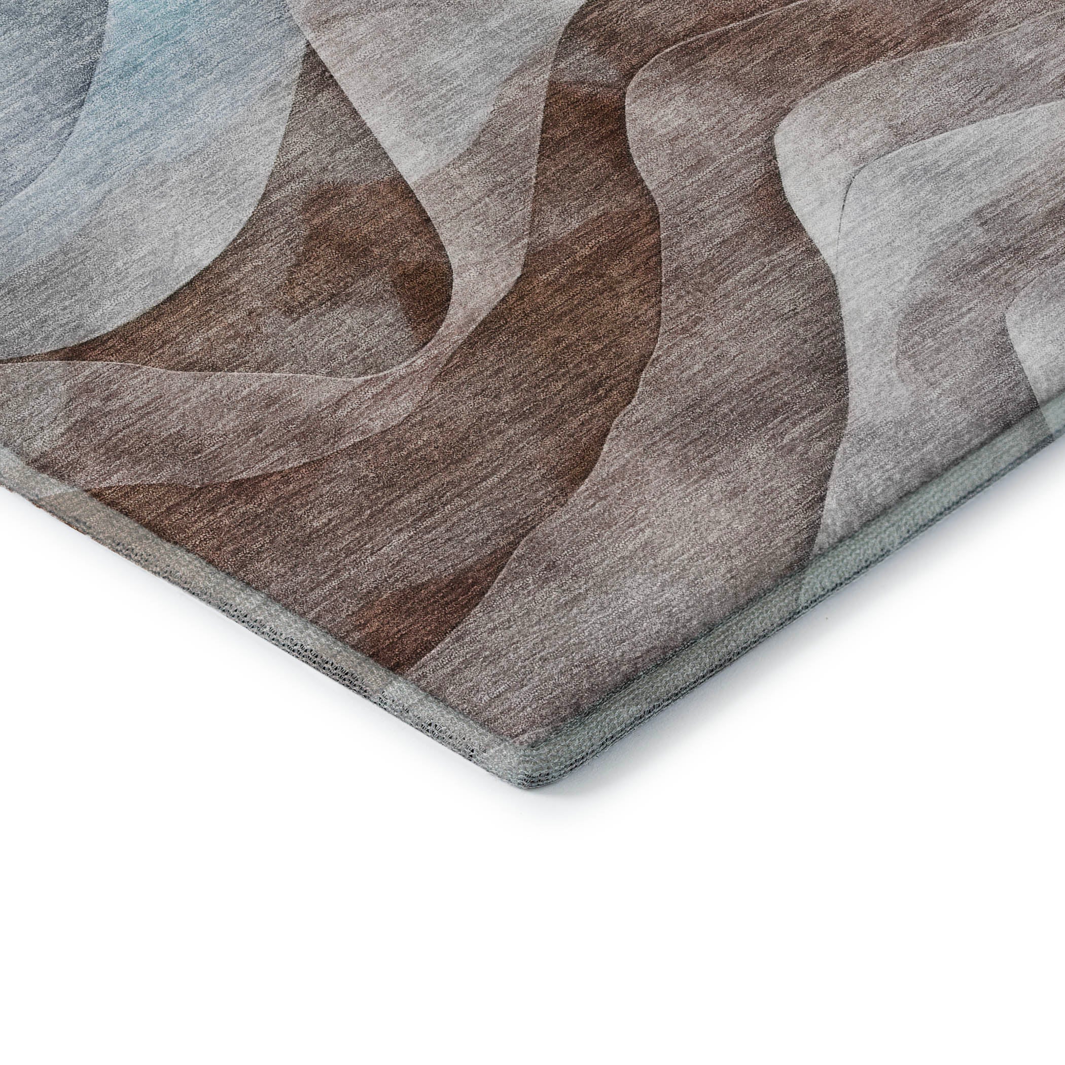 Oslo Machine Washable Transitional Mocha Brown Rug 1'8" x 2'6" #shape_Rectangle