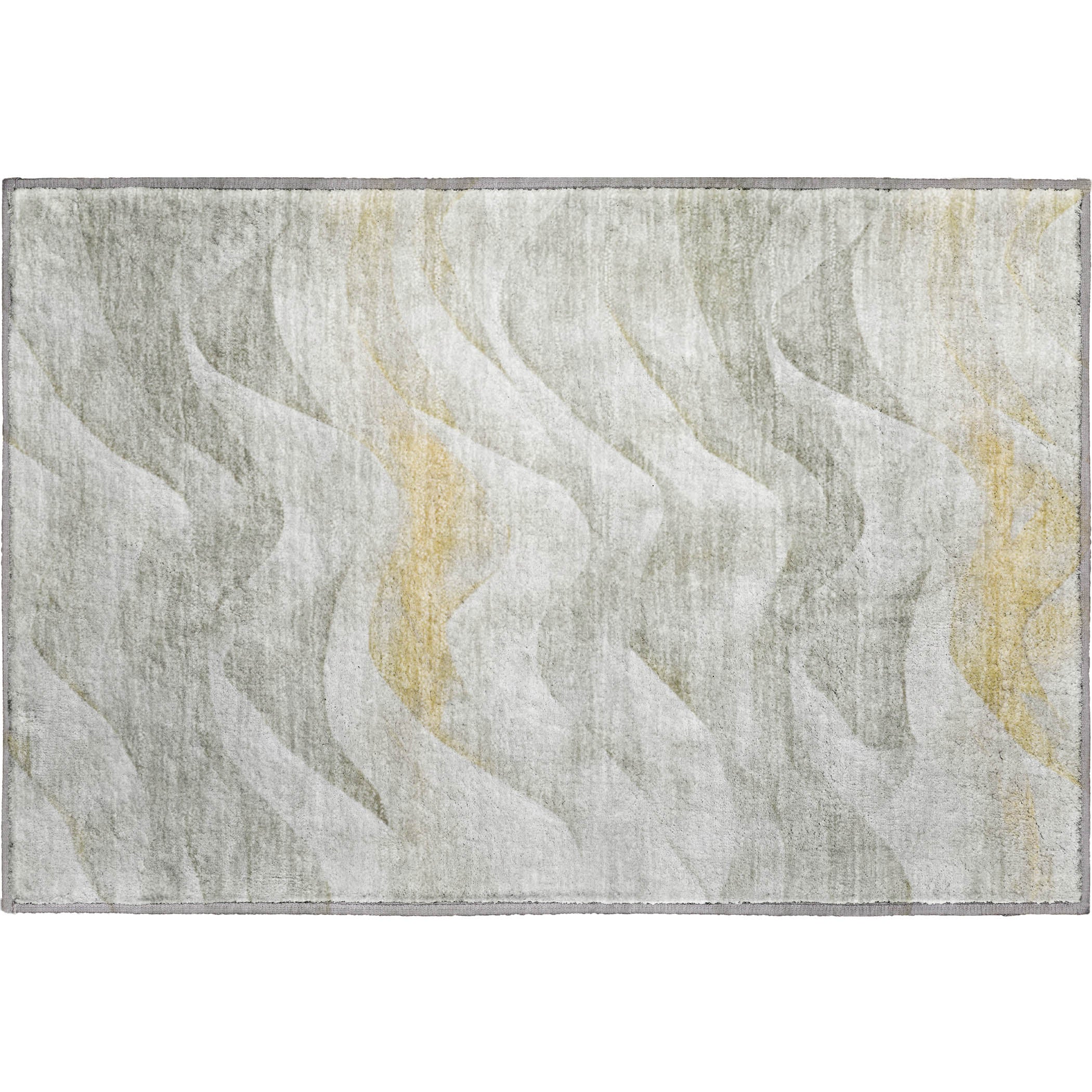 Oslo Machine Washable Transitional Silver Gray Rug 1'8" x 2'6" #shape_Rectangle
