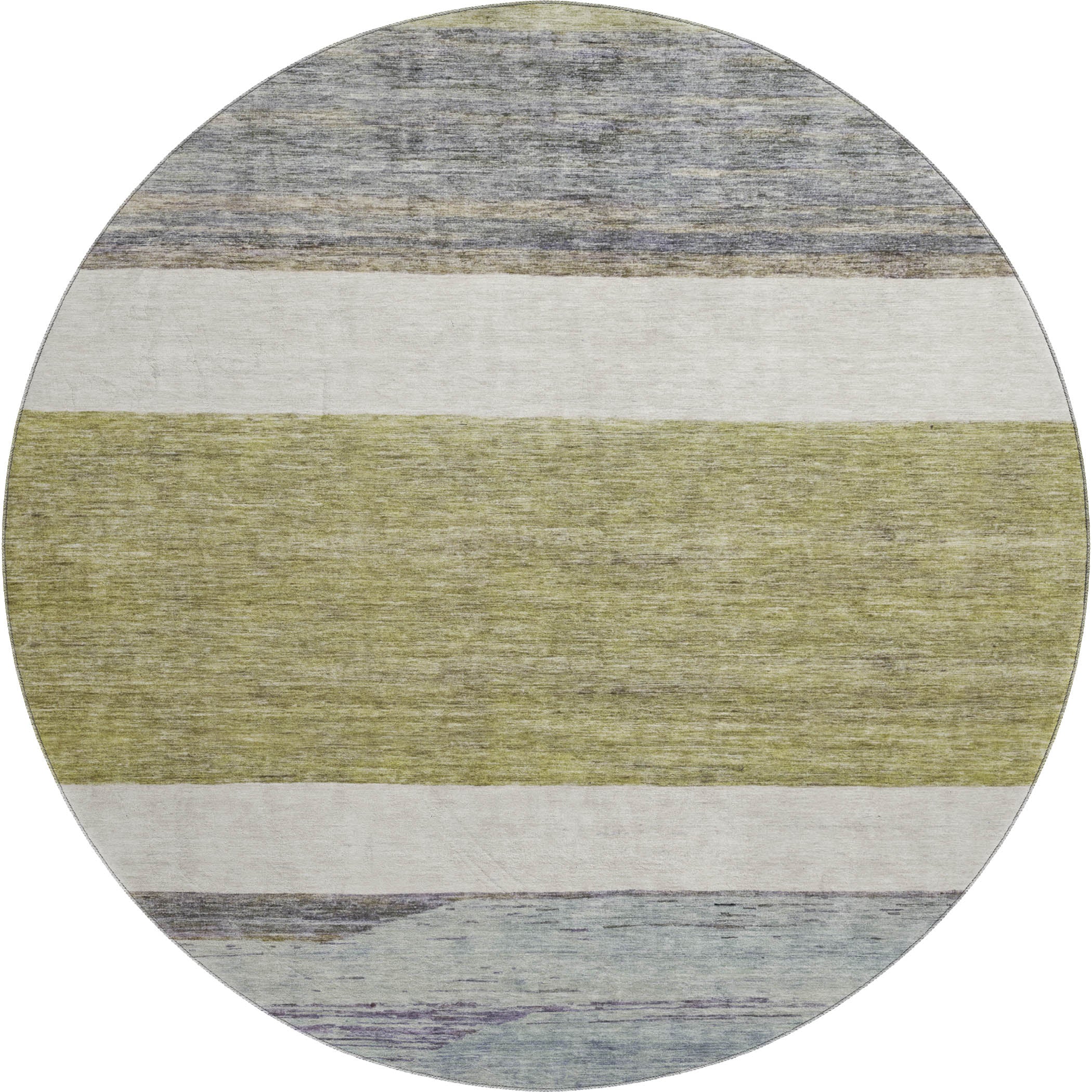Ghent Machine Washable Transitional Aloe Green Rug 8' x 8' #shape_Round