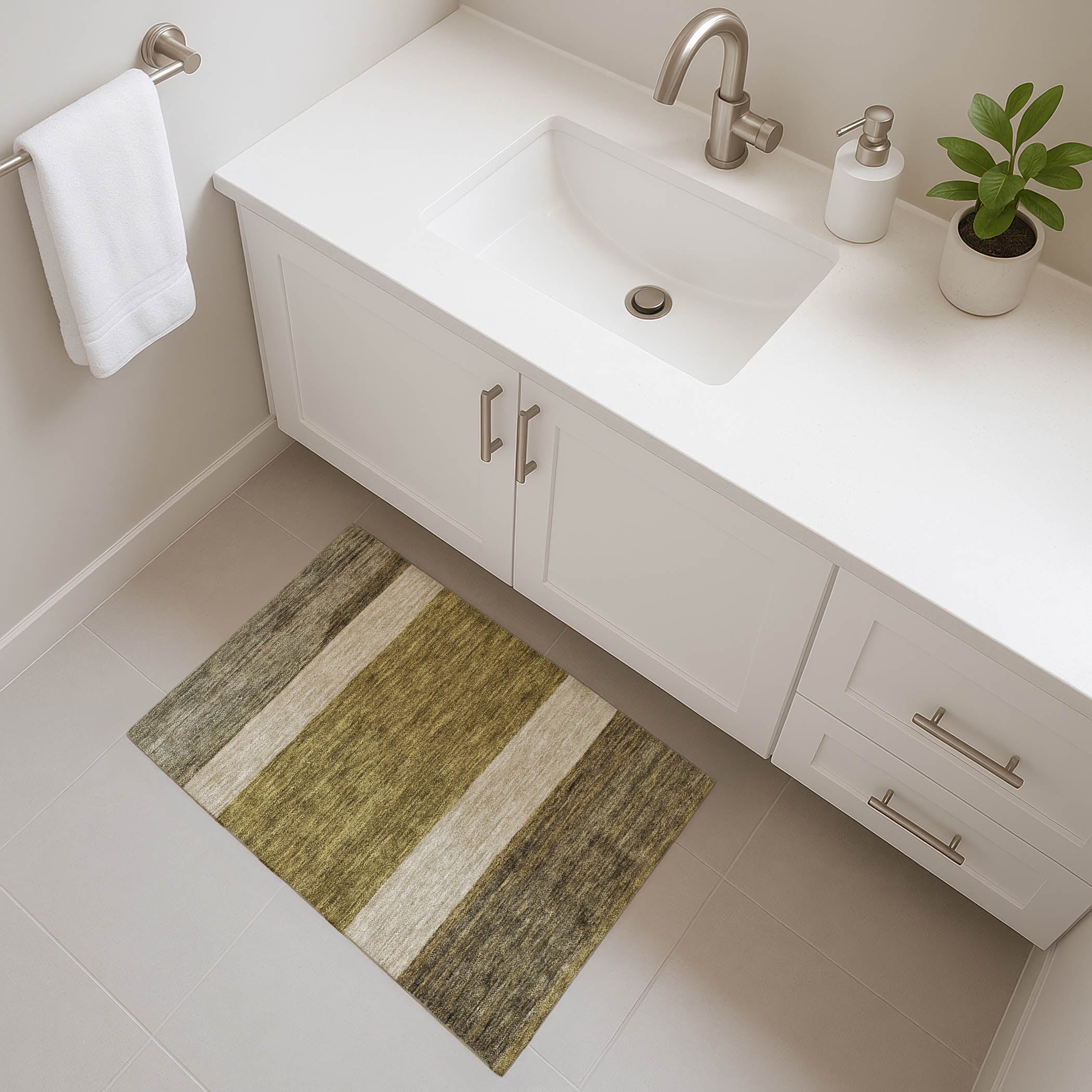 Ghent Machine Washable Transitional Coffee Brown Rug 1'8" x 2'6" #shape_Rectangle