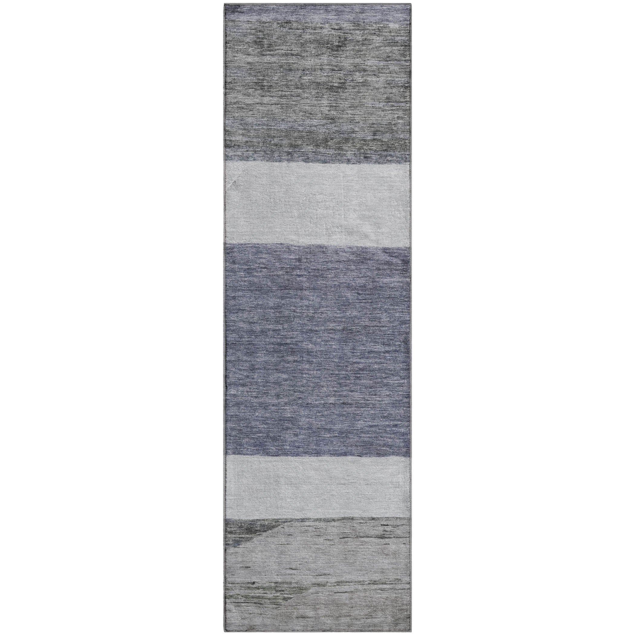 Ghent Machine Washable Transitional Denim Blue Rug 2'3" x 7'6" #shape_Runner