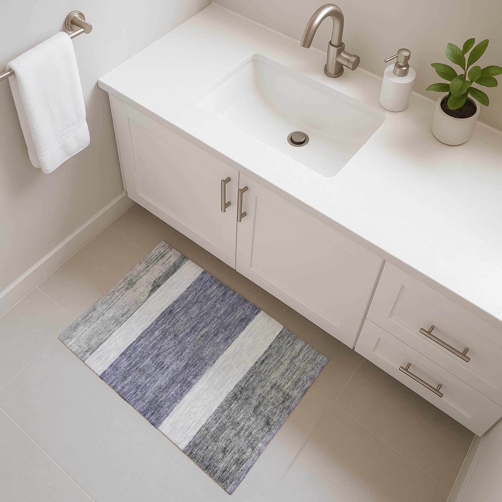 Ghent Machine Washable Transitional Denim Blue Rug 1'8" x 2'6" #shape_Rectangle