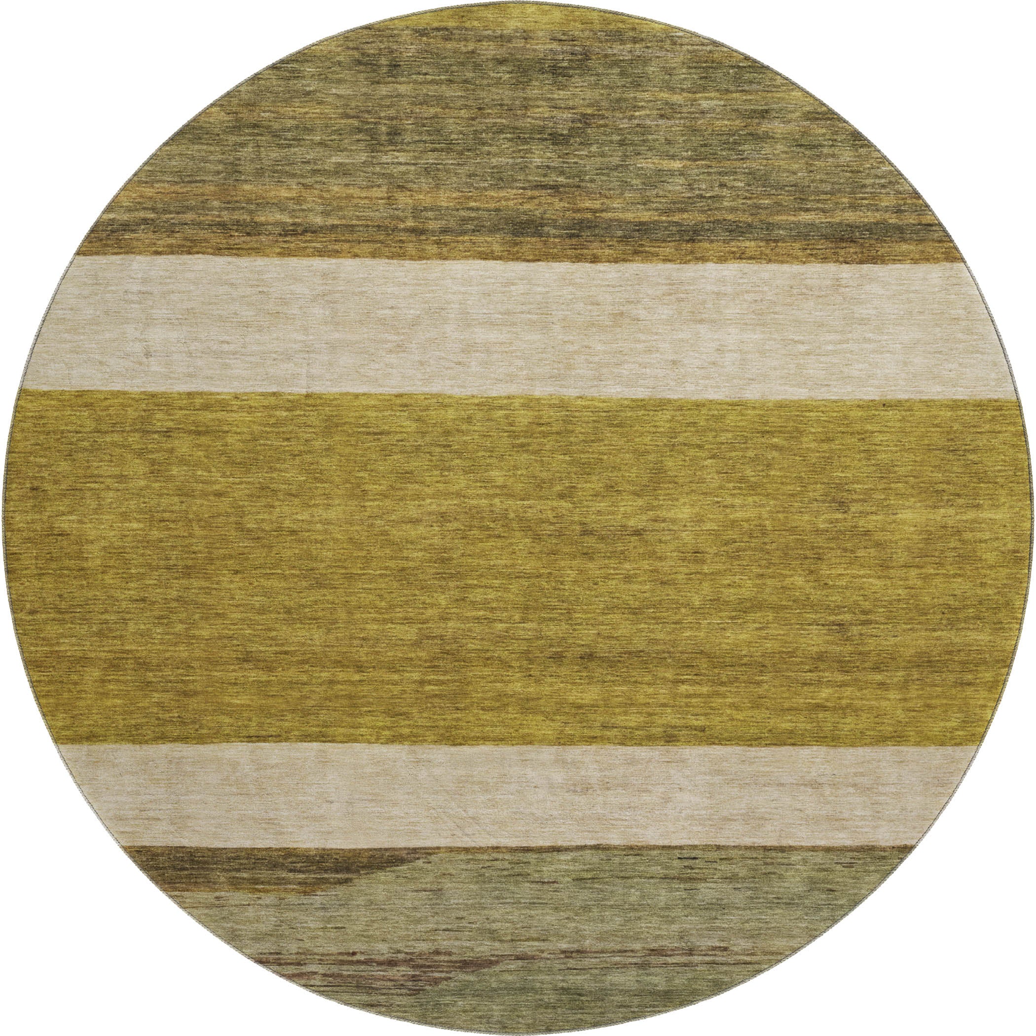 Ghent Machine Washable Transitional Gold Rug 8' x 8' #shape_Round