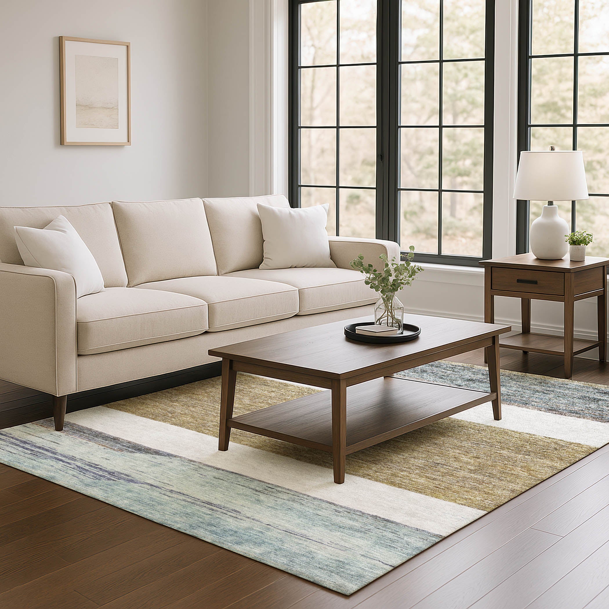 Ghent Machine Washable Transitional Mocha Brown Rug 2'6" x 3'10" #shape_Rectangle
