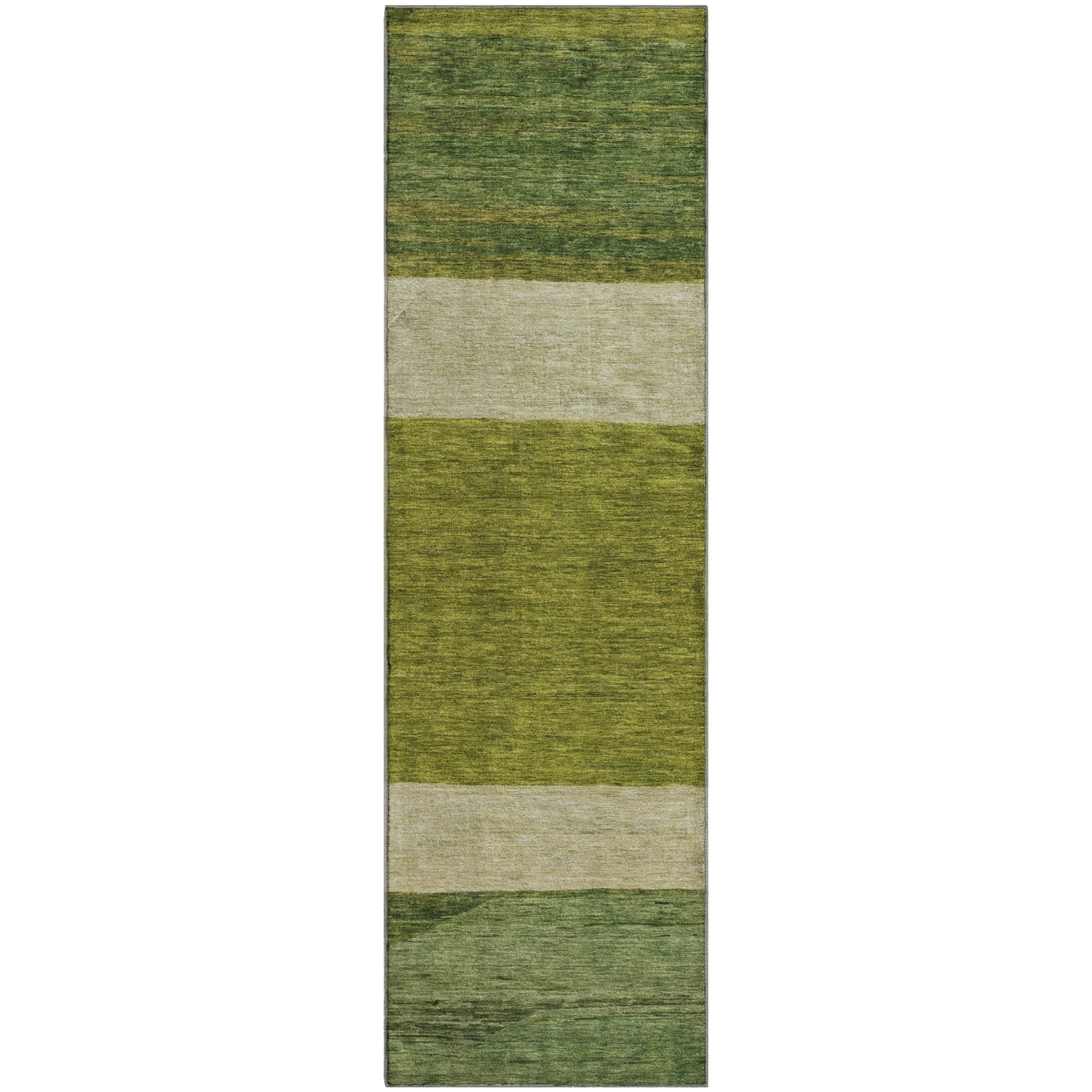 Ghent Machine Washable Transitional Olive Green Rug 2'3" x 7'6" #shape_Runner