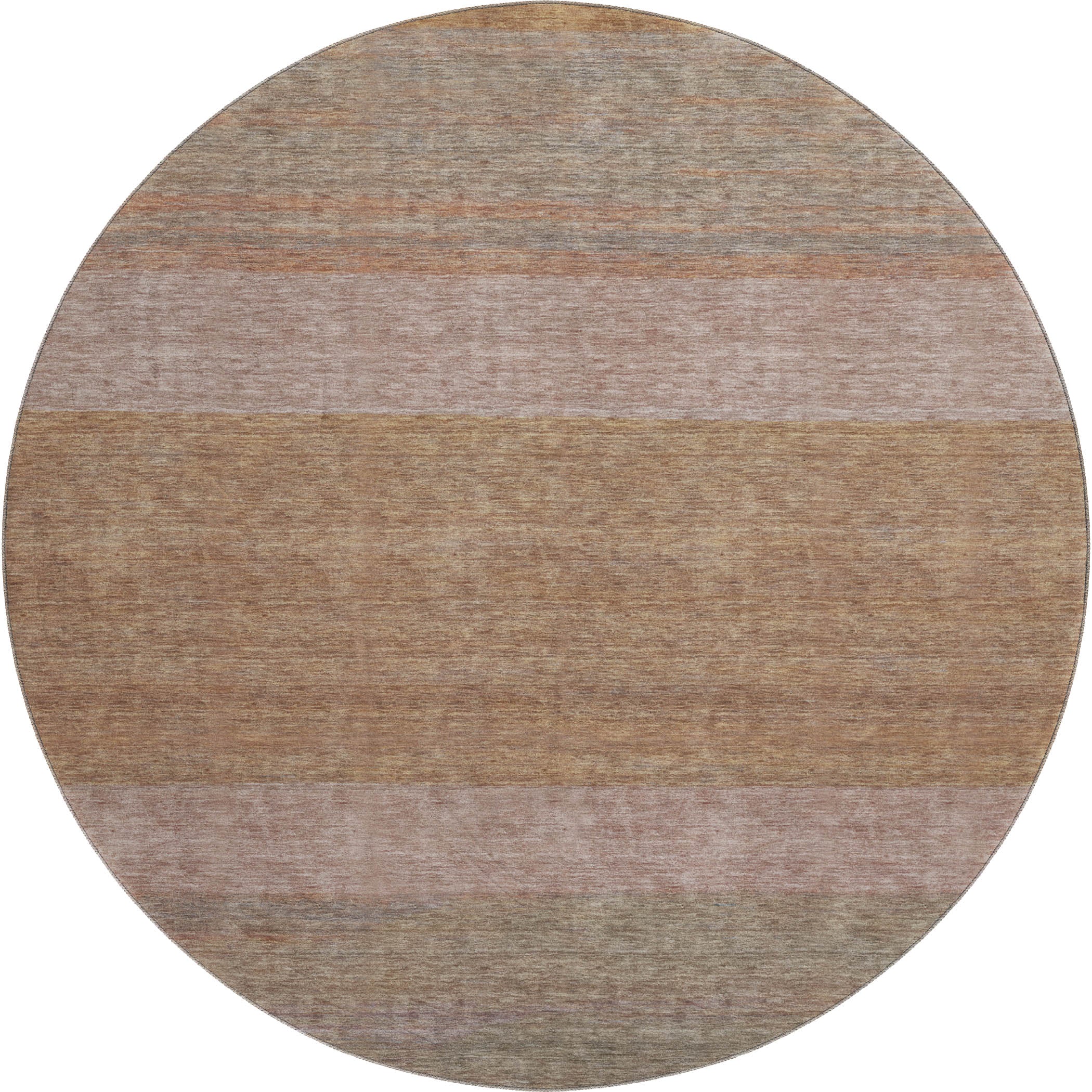 Ghent Machine Washable Transitional Salmon Orange Rug 8' x 8' #shape_Round