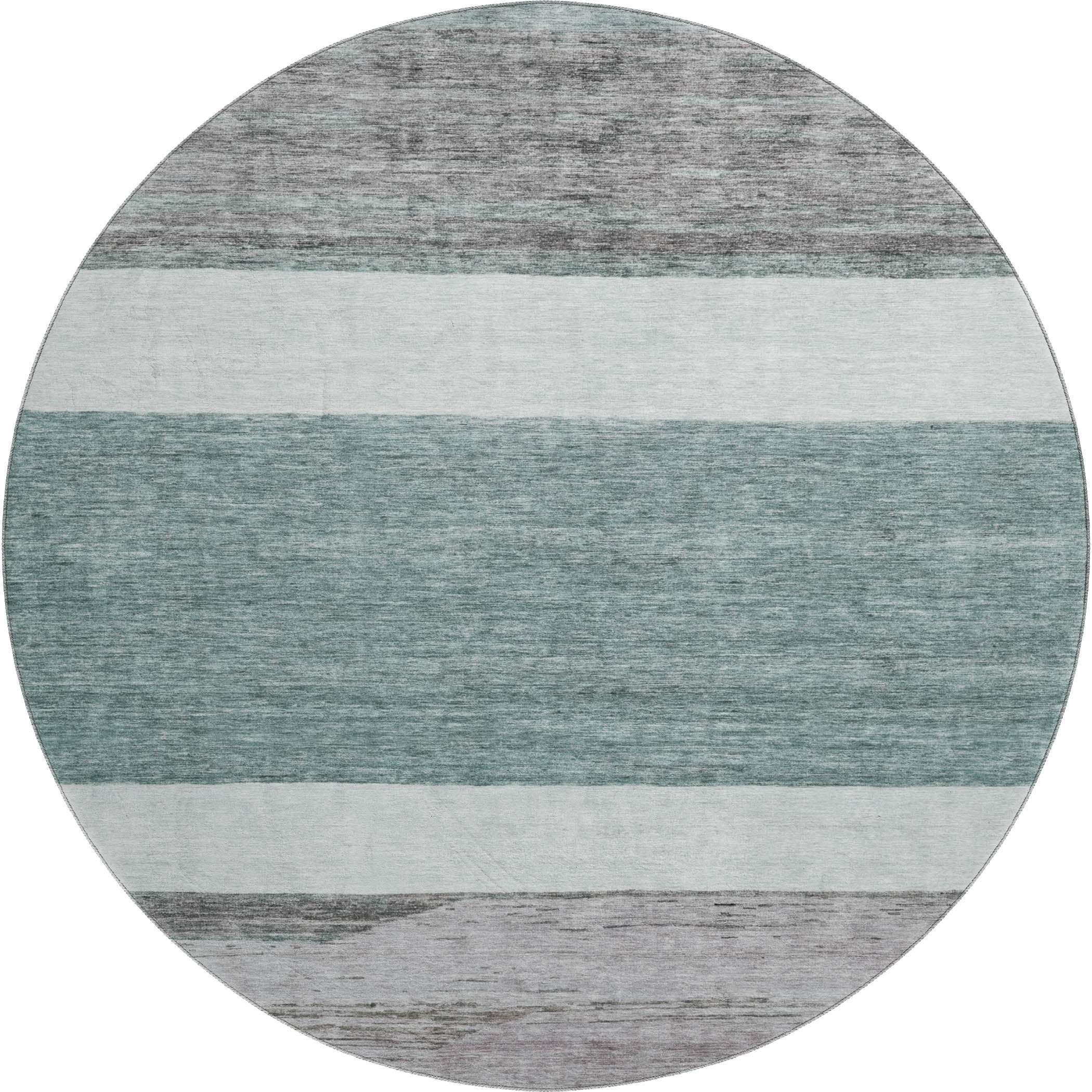 Ghent Machine Washable Transitional Teal Rug 8' x 8' #shape_Round