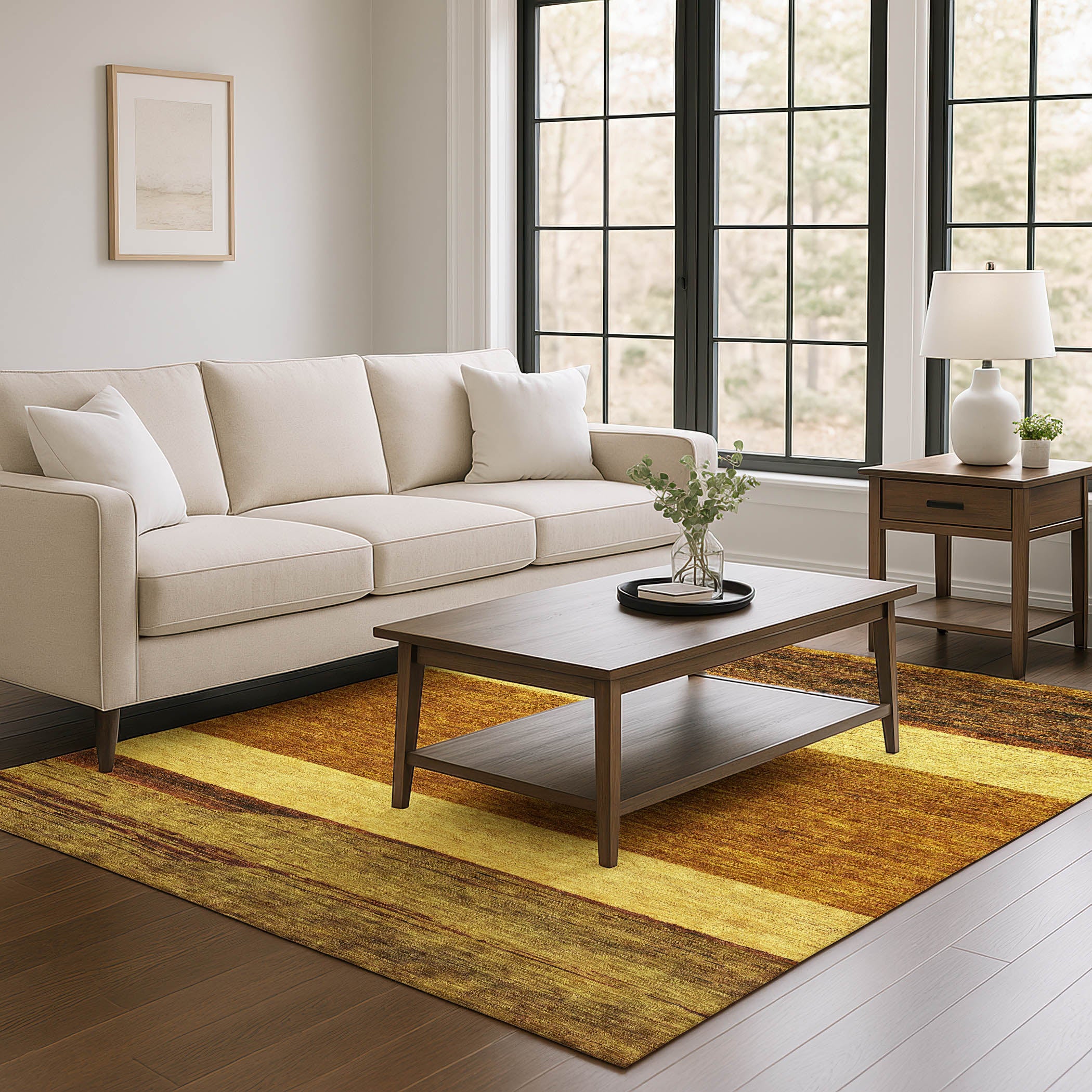 Ghent Machine Washable Transitional Terracotta Orange Rug 2'6" x 3'10" #shape_Rectangle