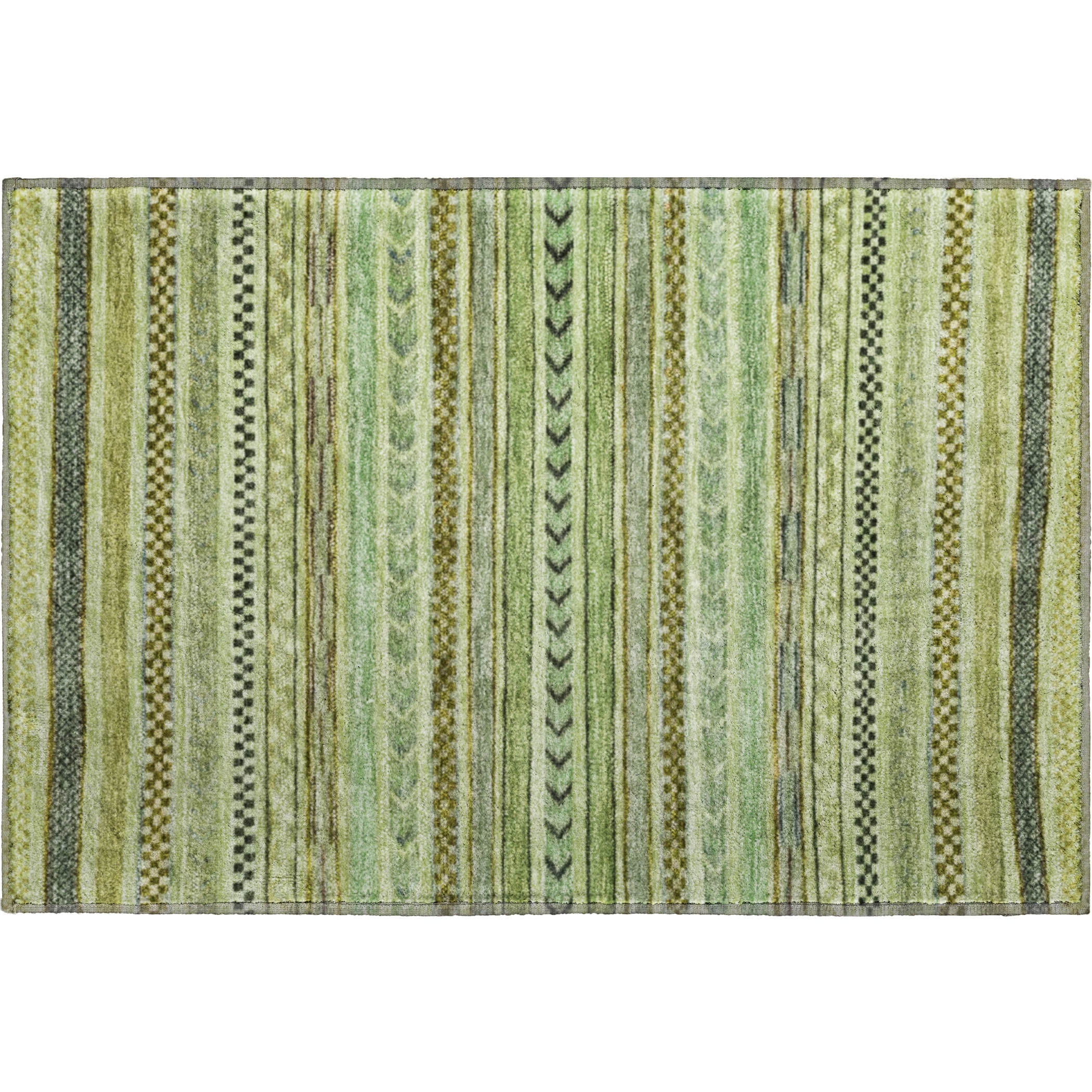 Sarajevo Machine Washable Transitional Aloe Green Rug 1'8" x 2'6" #shape_Rectangle