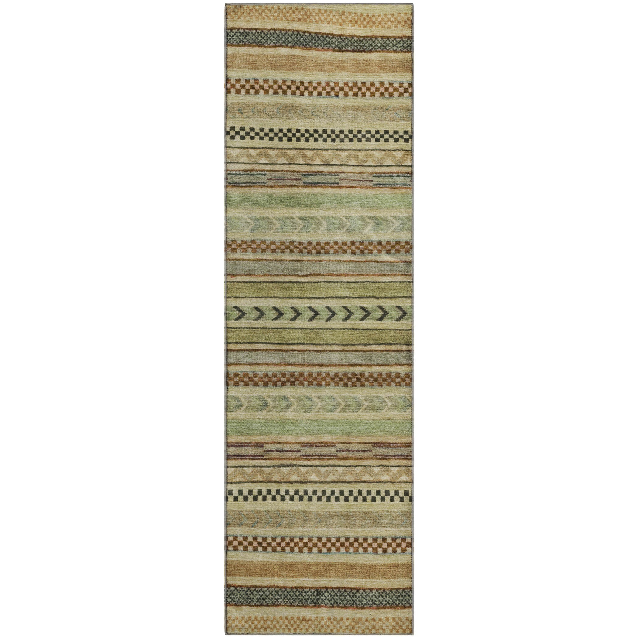 Sarajevo Machine Washable Transitional Beige Brown Rug 2'3" x 7'6" #shape_Runner