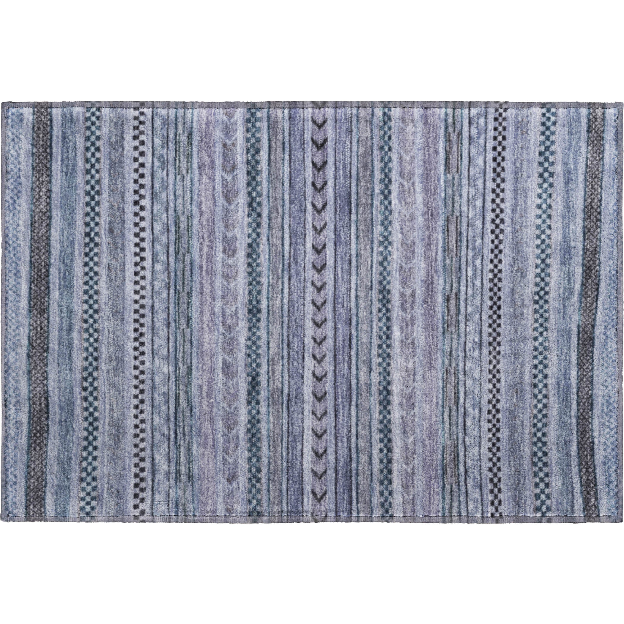 Sarajevo Machine Washable Transitional Blue Rug 1'8" x 2'6" #shape_Rectangle